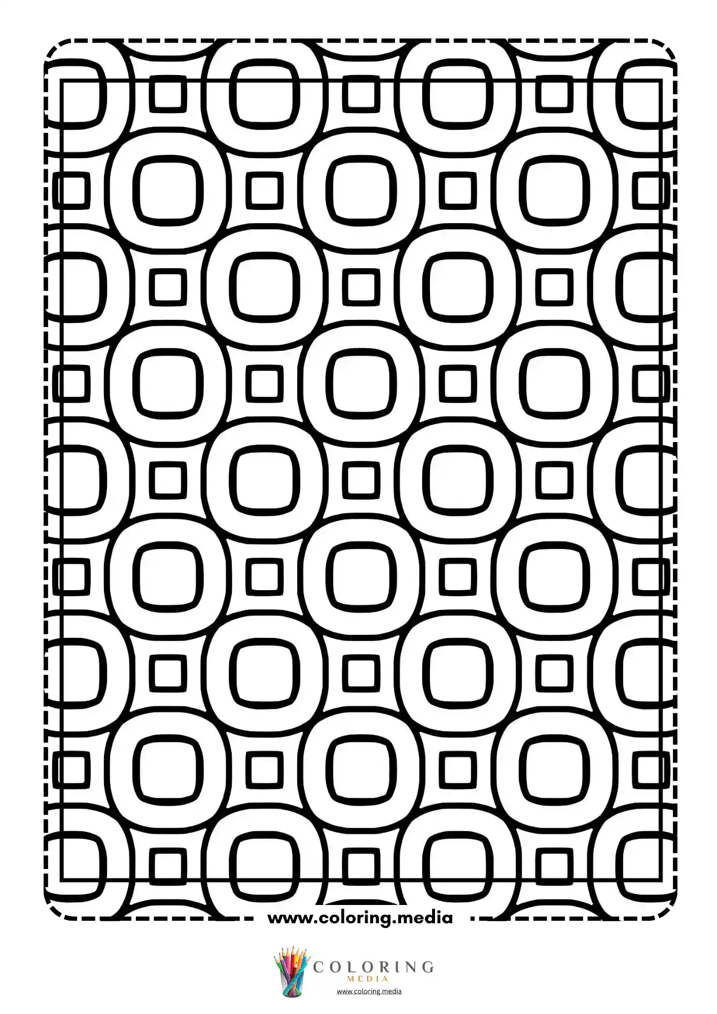 Simple pattern coloring page with bold abstract line pattern