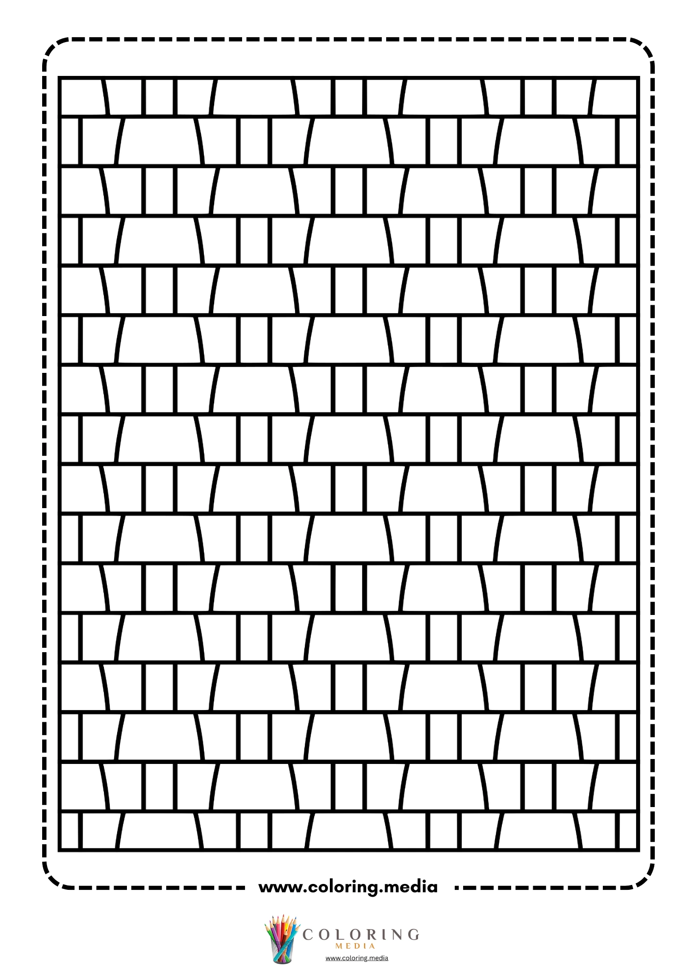 Simple pattern coloring page with clean curved tile pattern