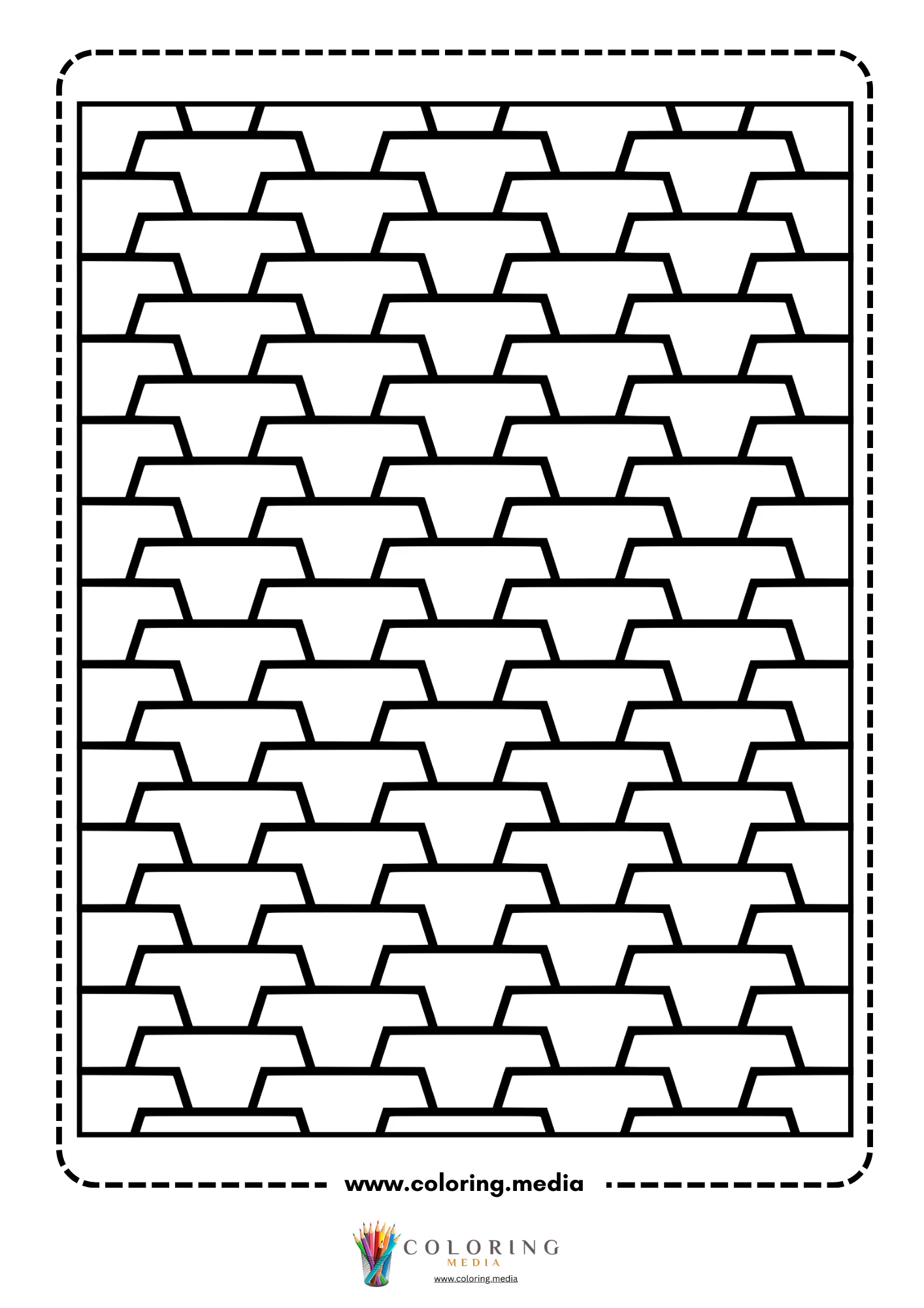 Simple pattern coloring page with repeating diamonds and line details
