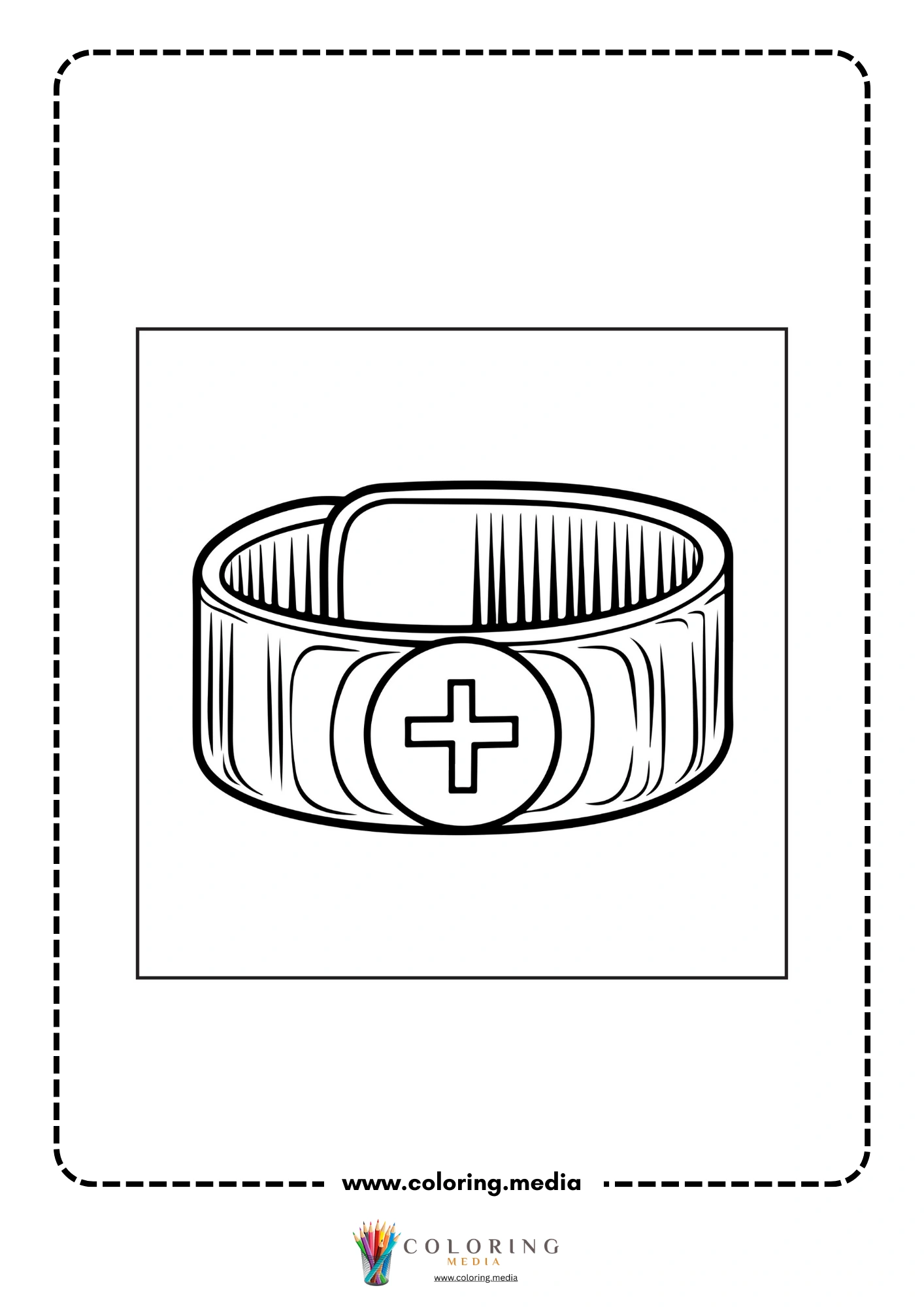 Medical coloring page with doctor holding a clipboard