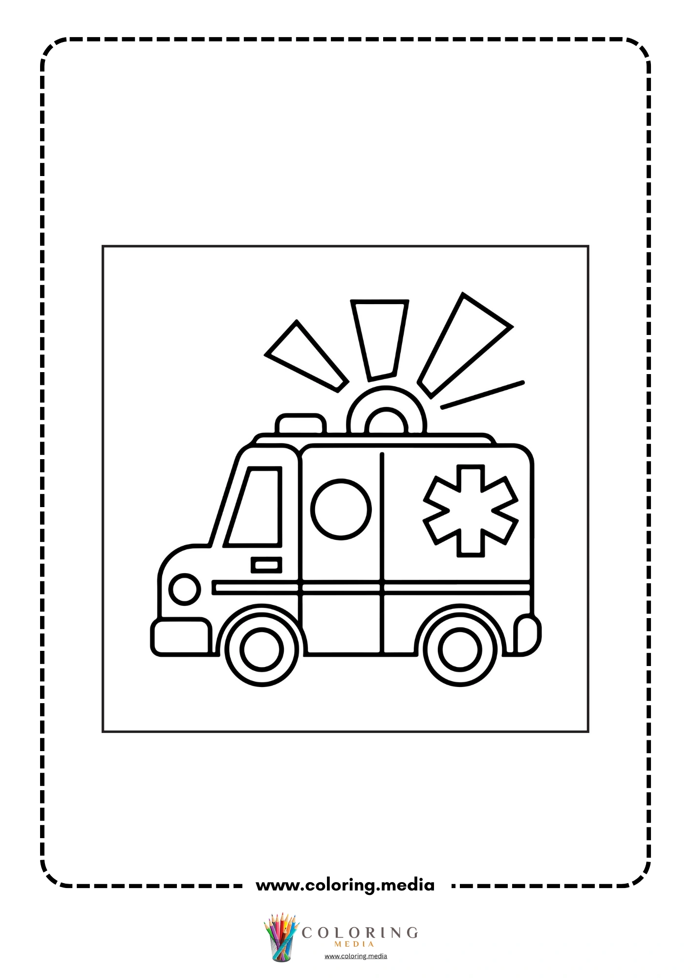 Medical coloring page with hospital room equipment