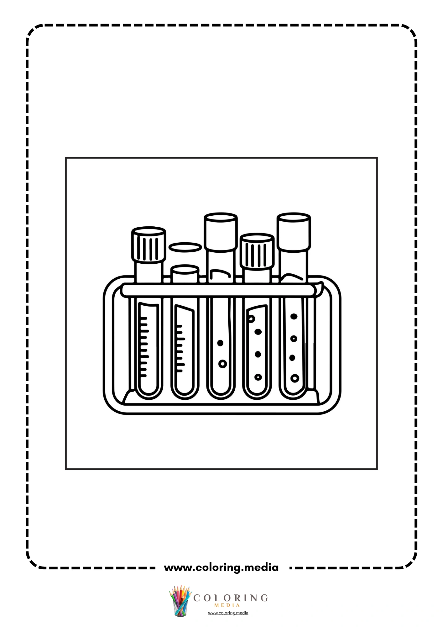 Medical coloring page with patient care scene