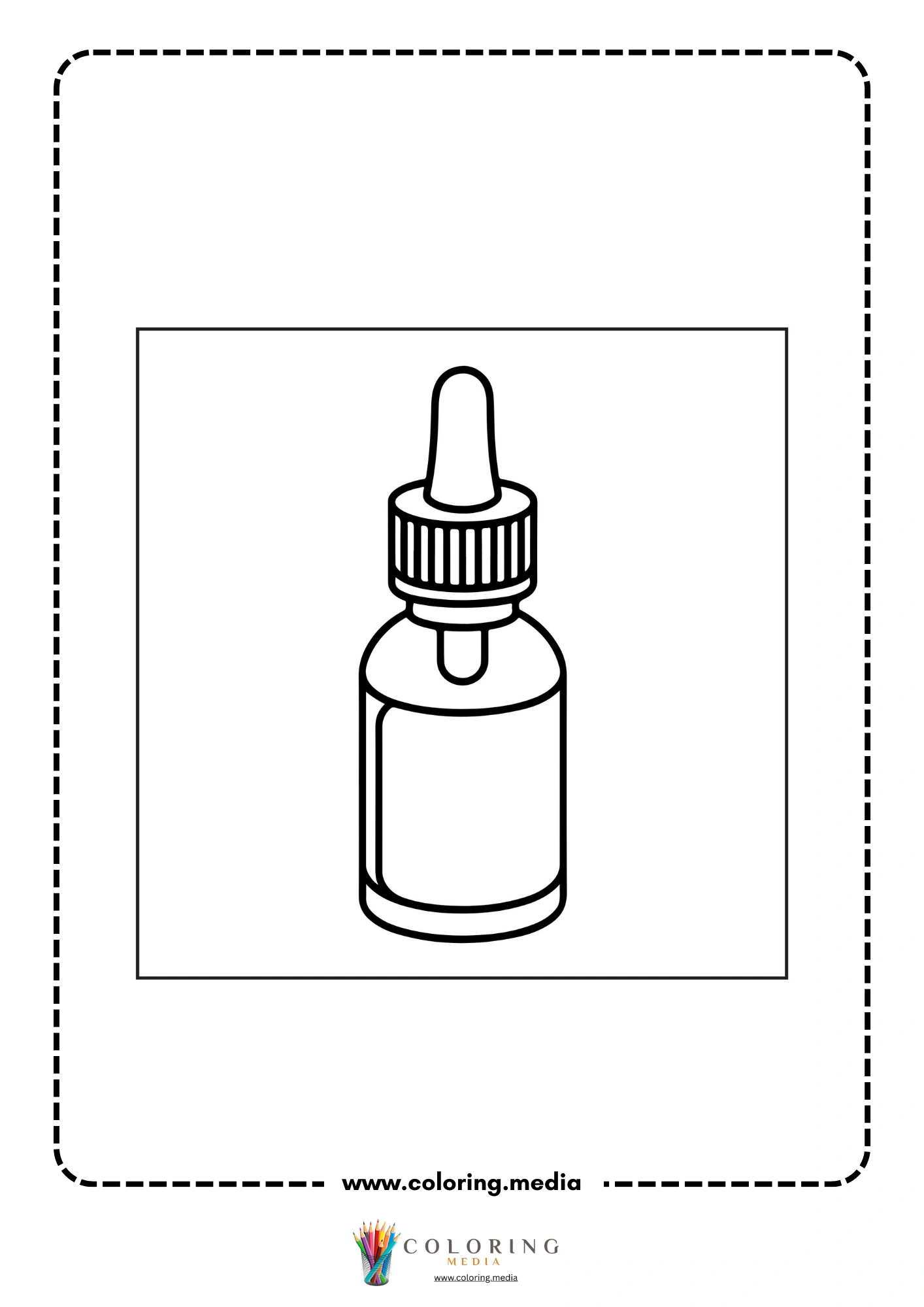 Medical coloring page with thermometer health check