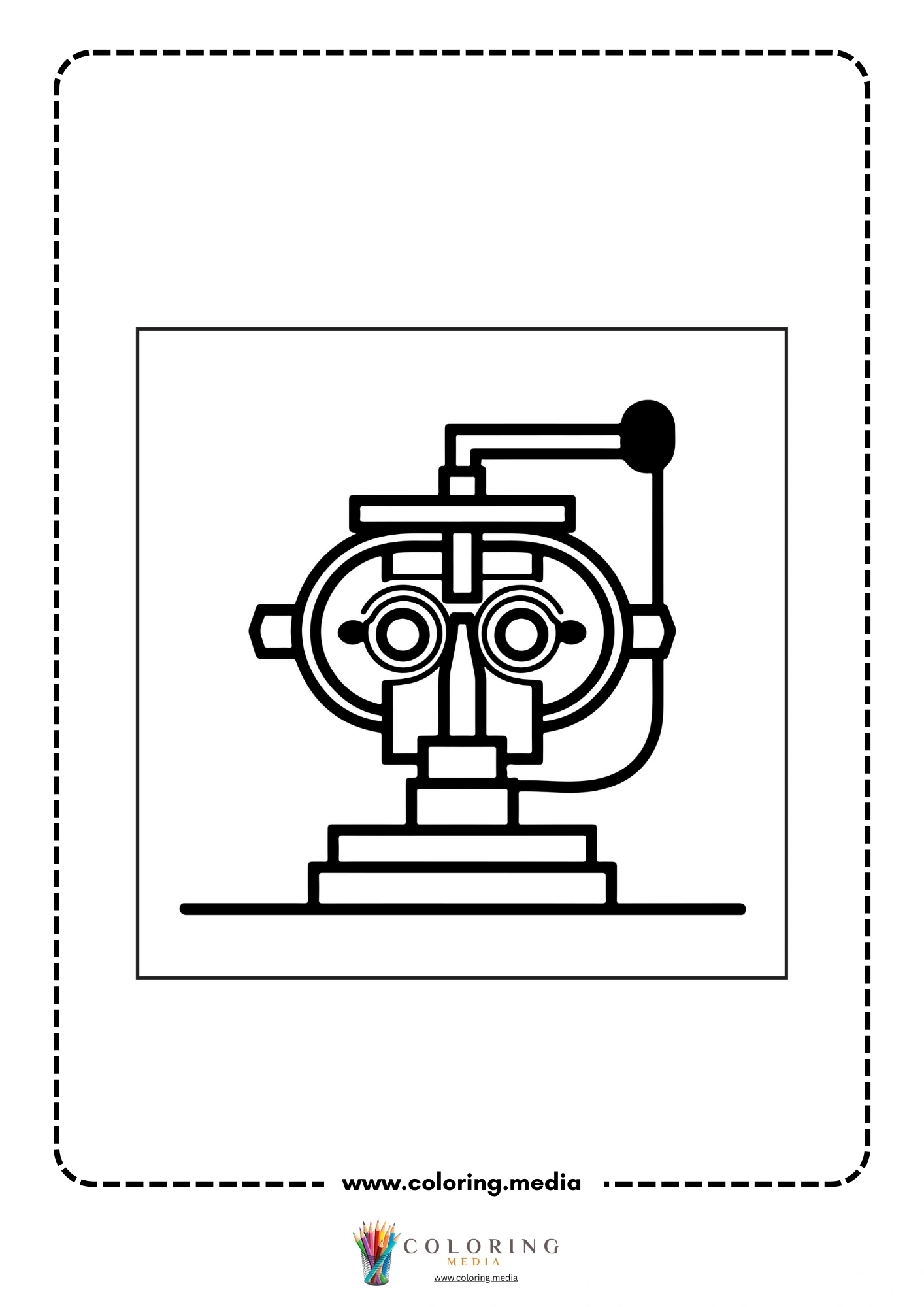 Medical coloring page with medical chart and pencil