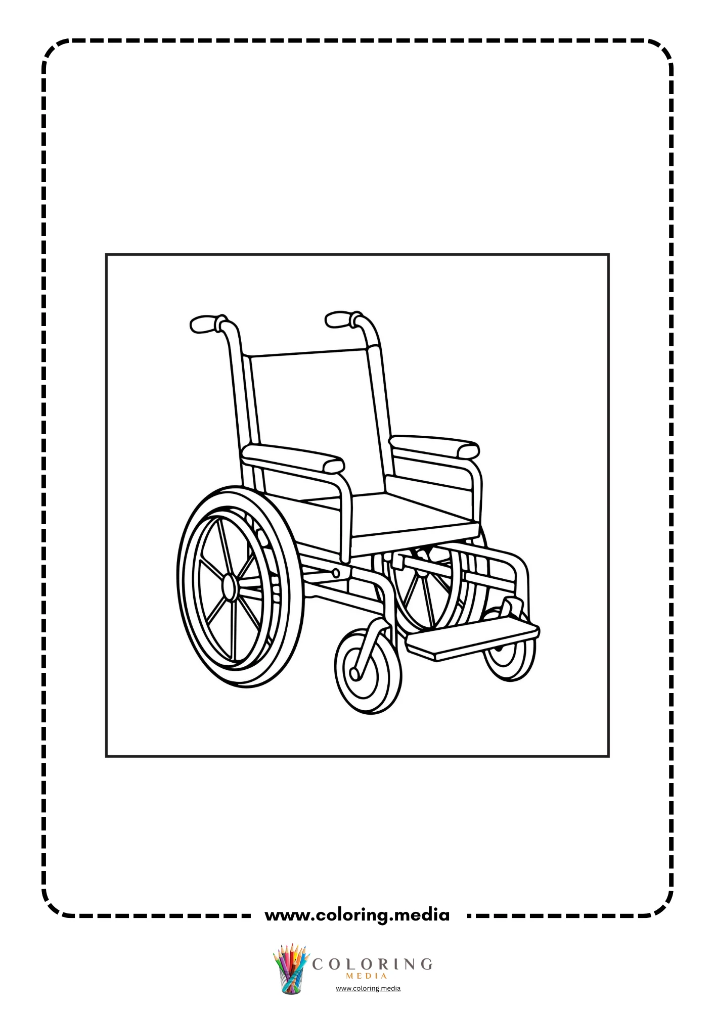 Medical coloring page with hospital equipment and monitor