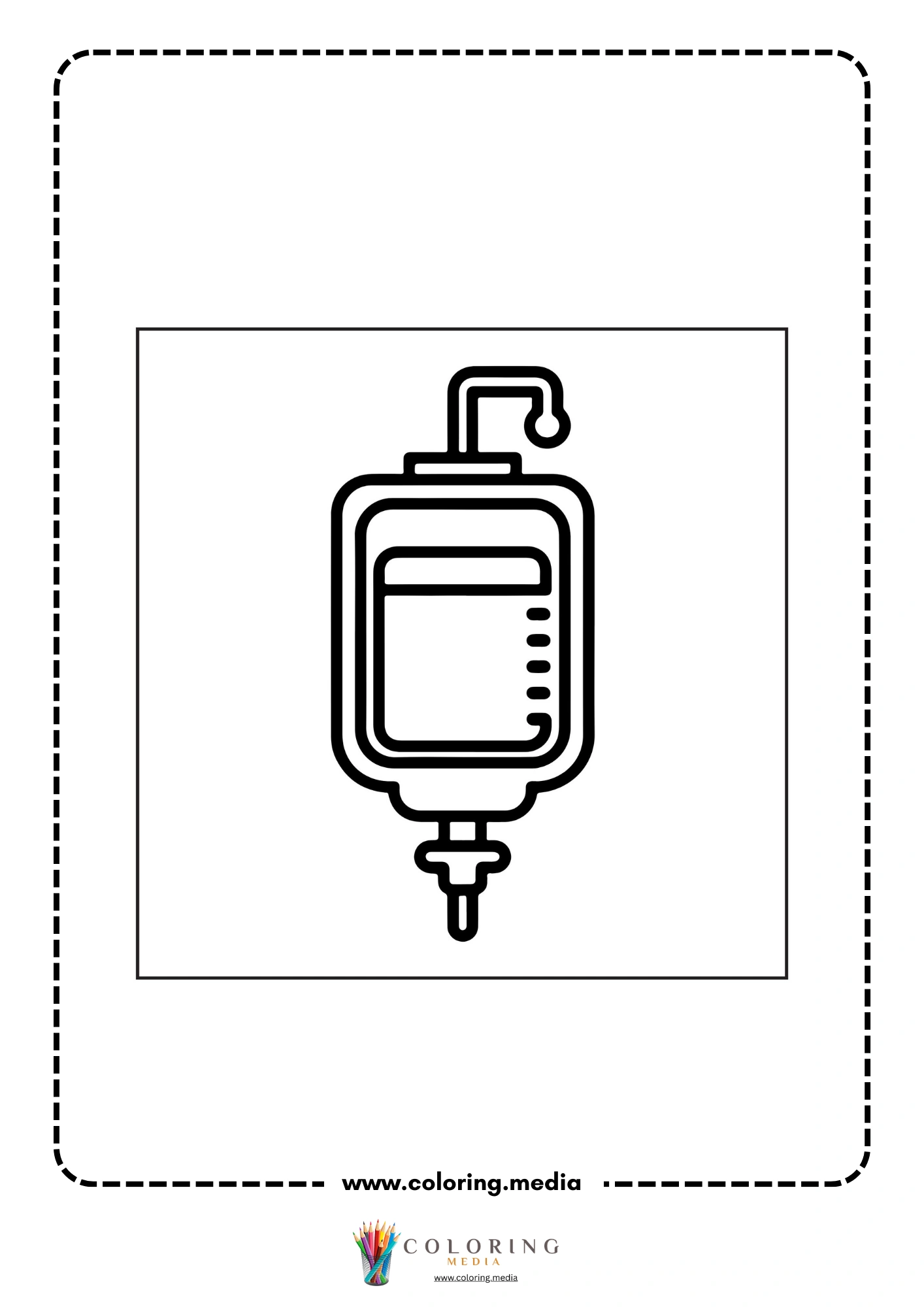 Medical coloring page with simple first aid symbol
