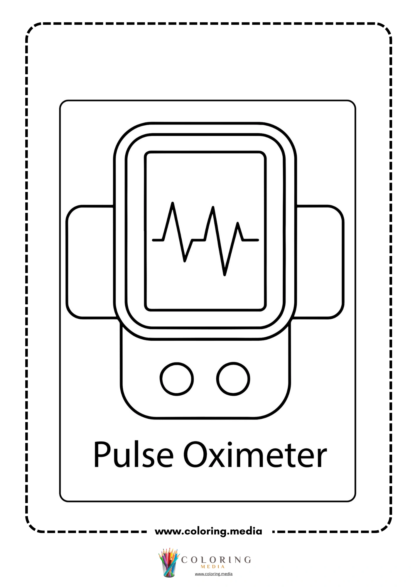 Medical instrument coloring page with otoscope