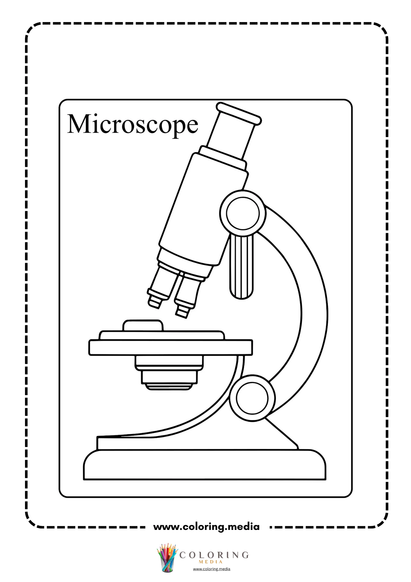 Medical instrument coloring page with ambulance stretcher