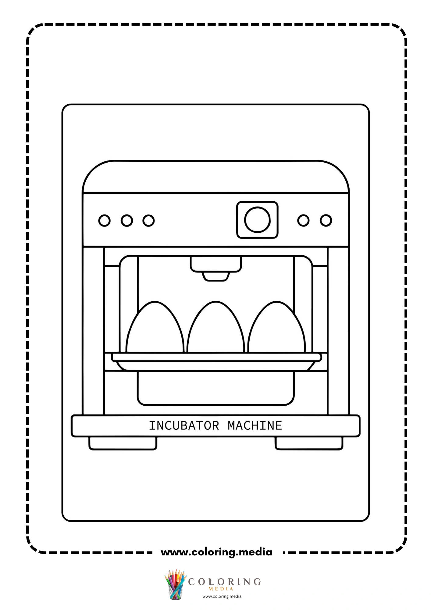 Medical instrument coloring page with medical cross sign
