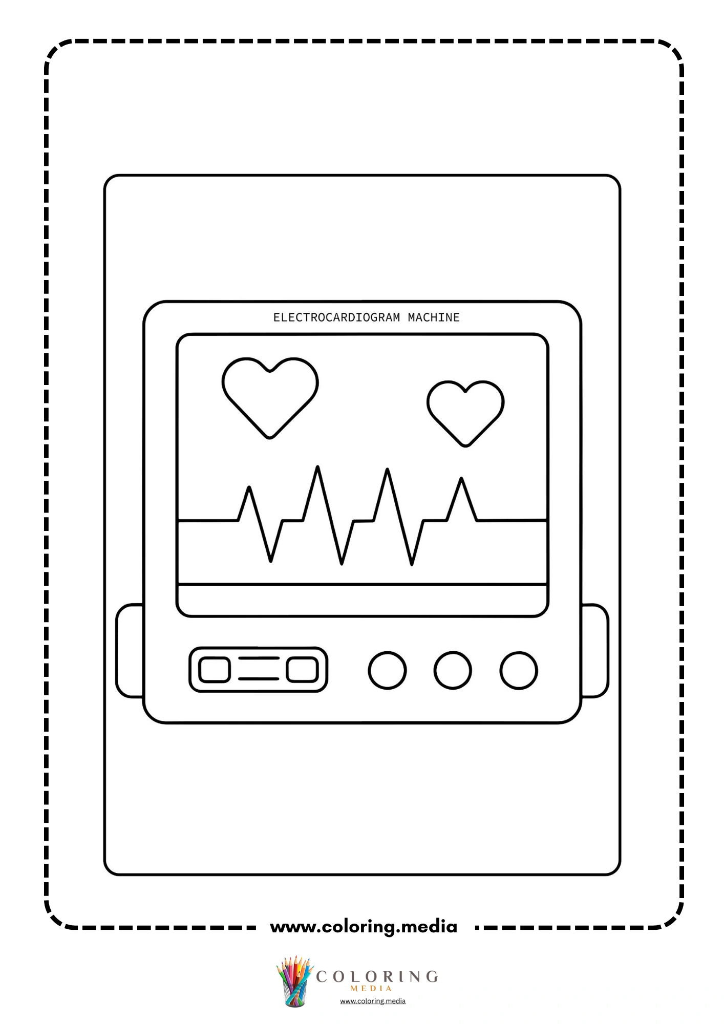 Medical instrument coloring page with laboratory flask