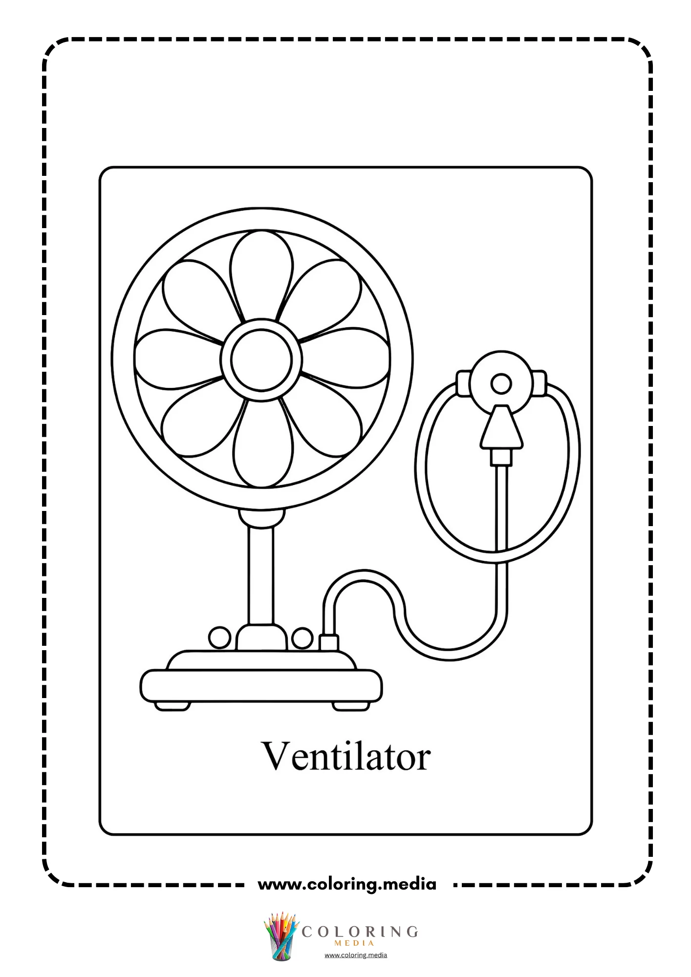 Medical instrument coloring page with syringe