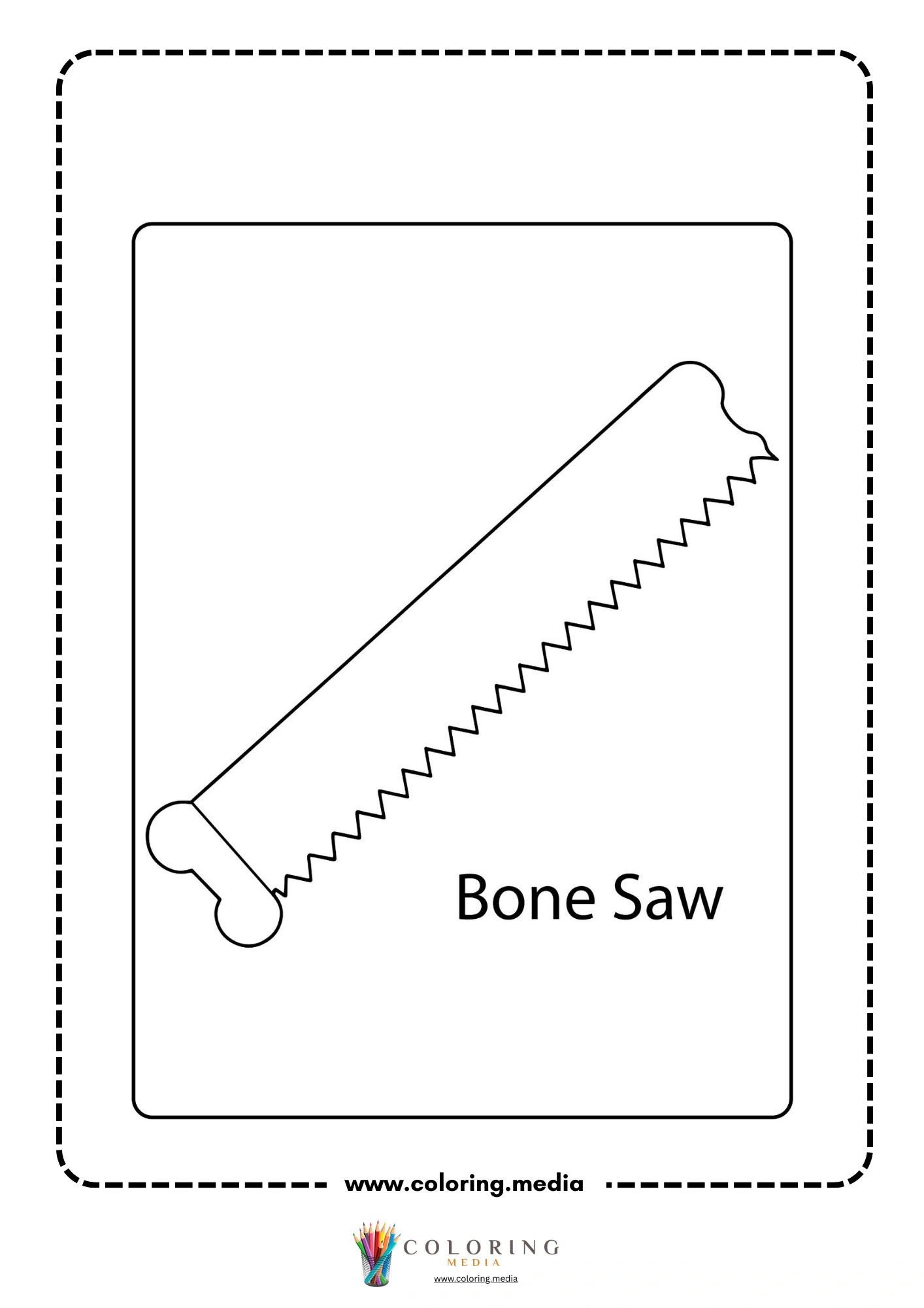 Medical instrument coloring page with small first aid supplies