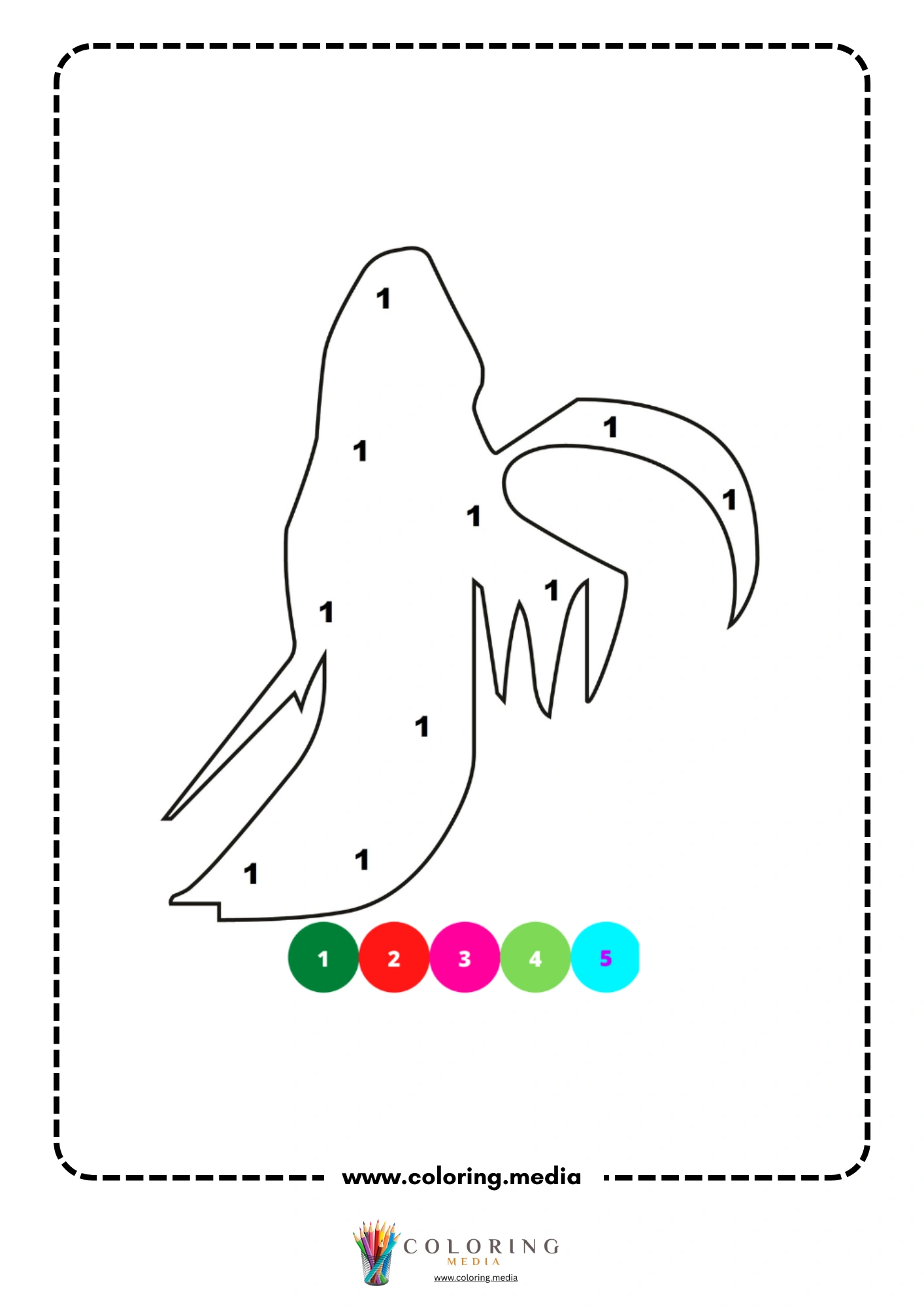 Color by number ghost creature with open claws