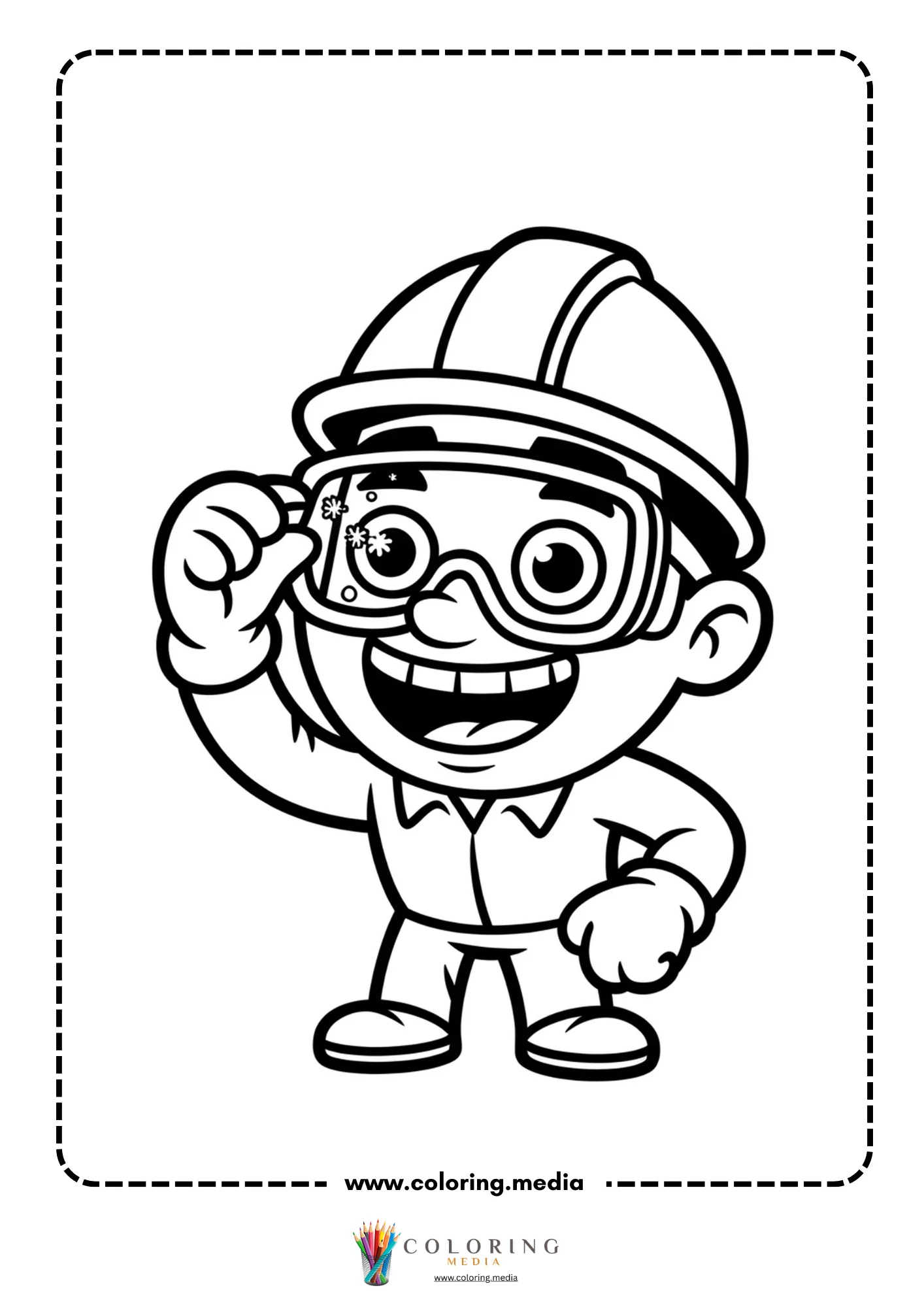 Cute science kids Christmas coloring page with Christmas lab activity