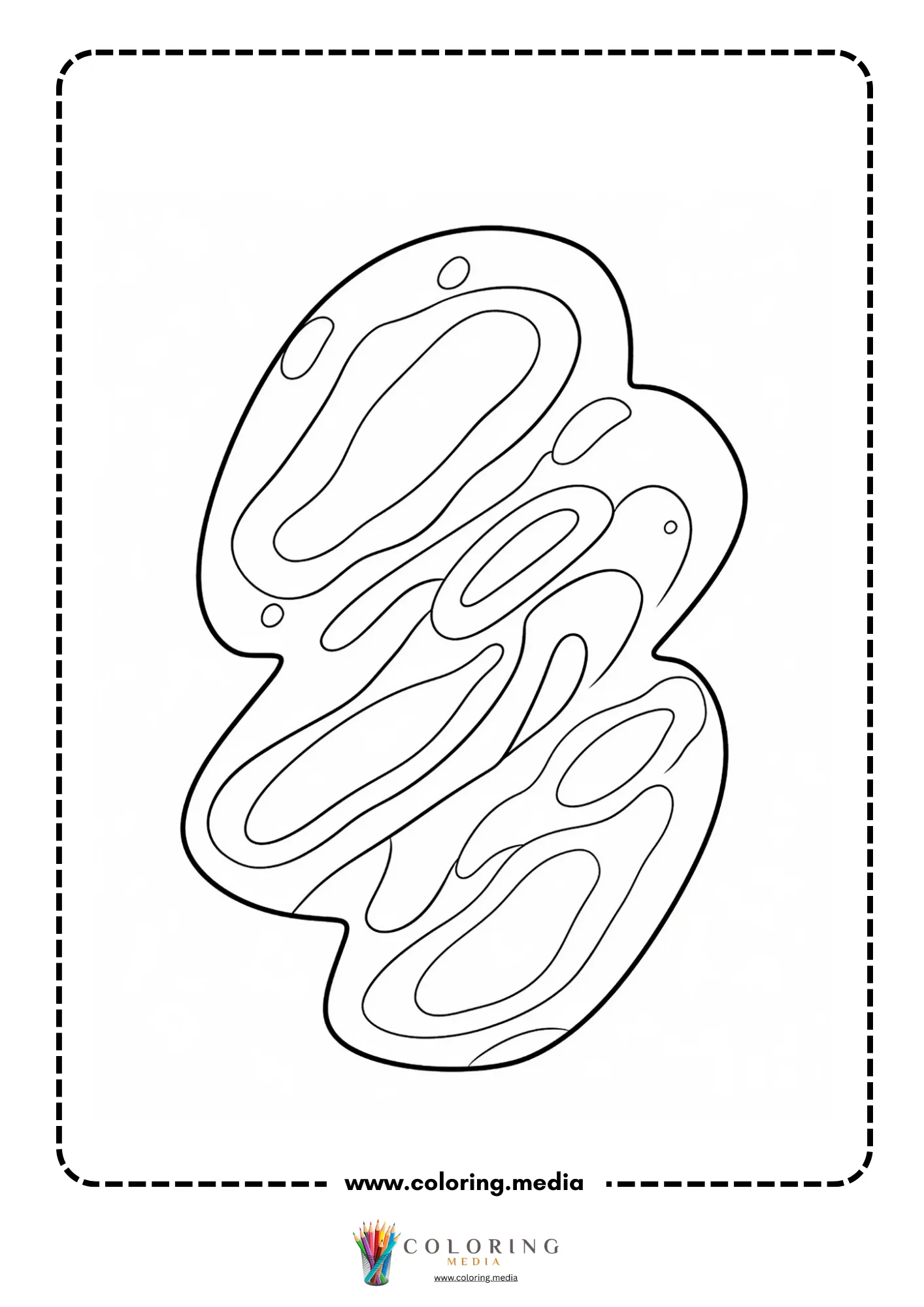 Cute virus and bacteria coloring page with simple microbe outline