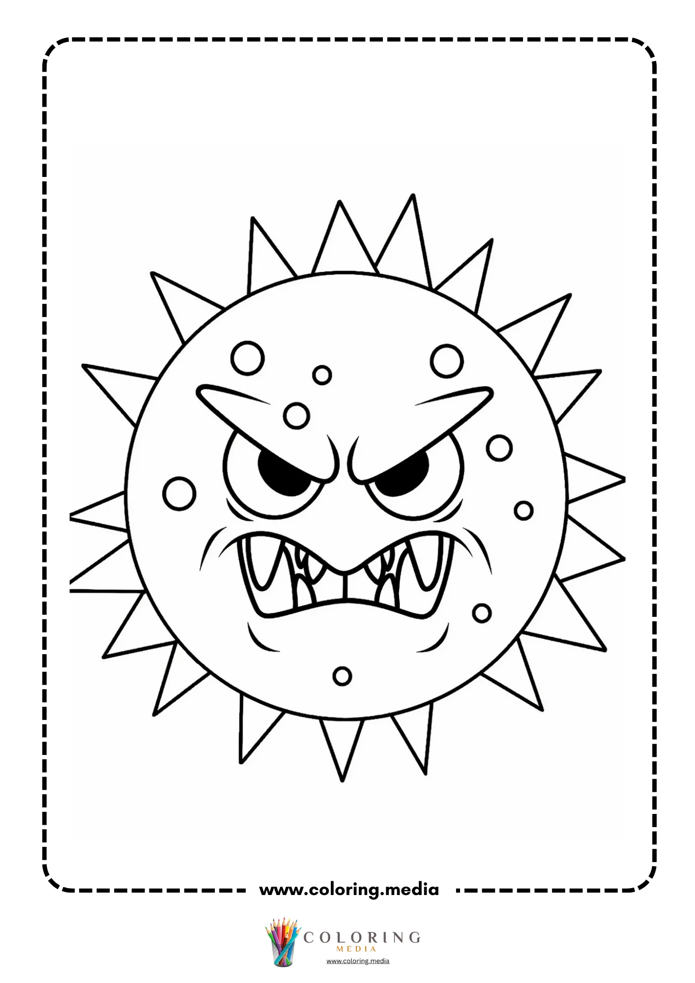 Cute virus and bacteria coloring page with simple science line art