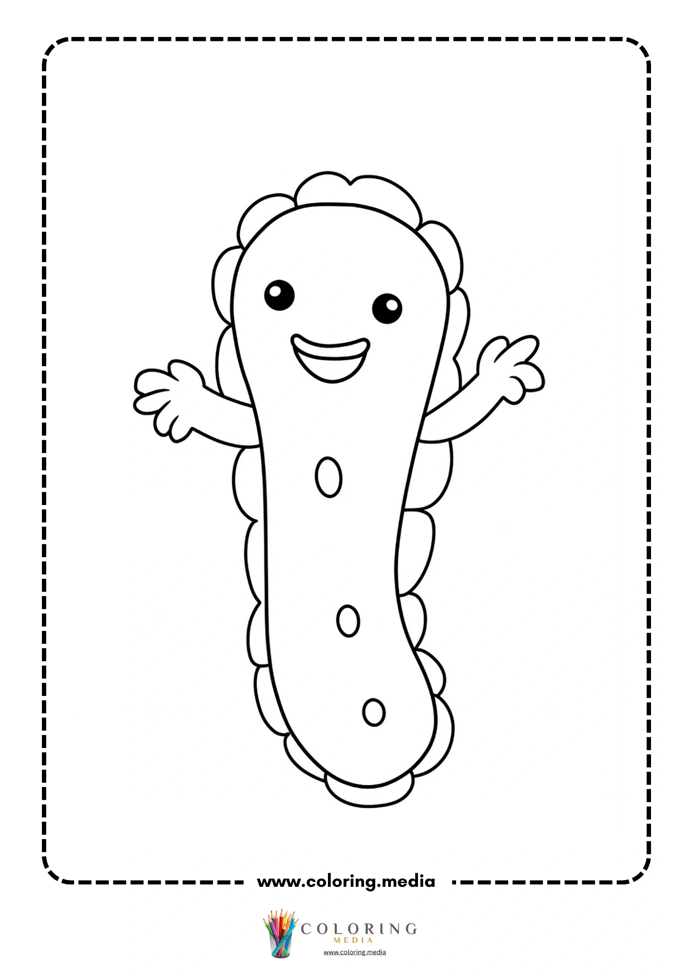 Cute virus and bacteria coloring page with easy microbe drawing