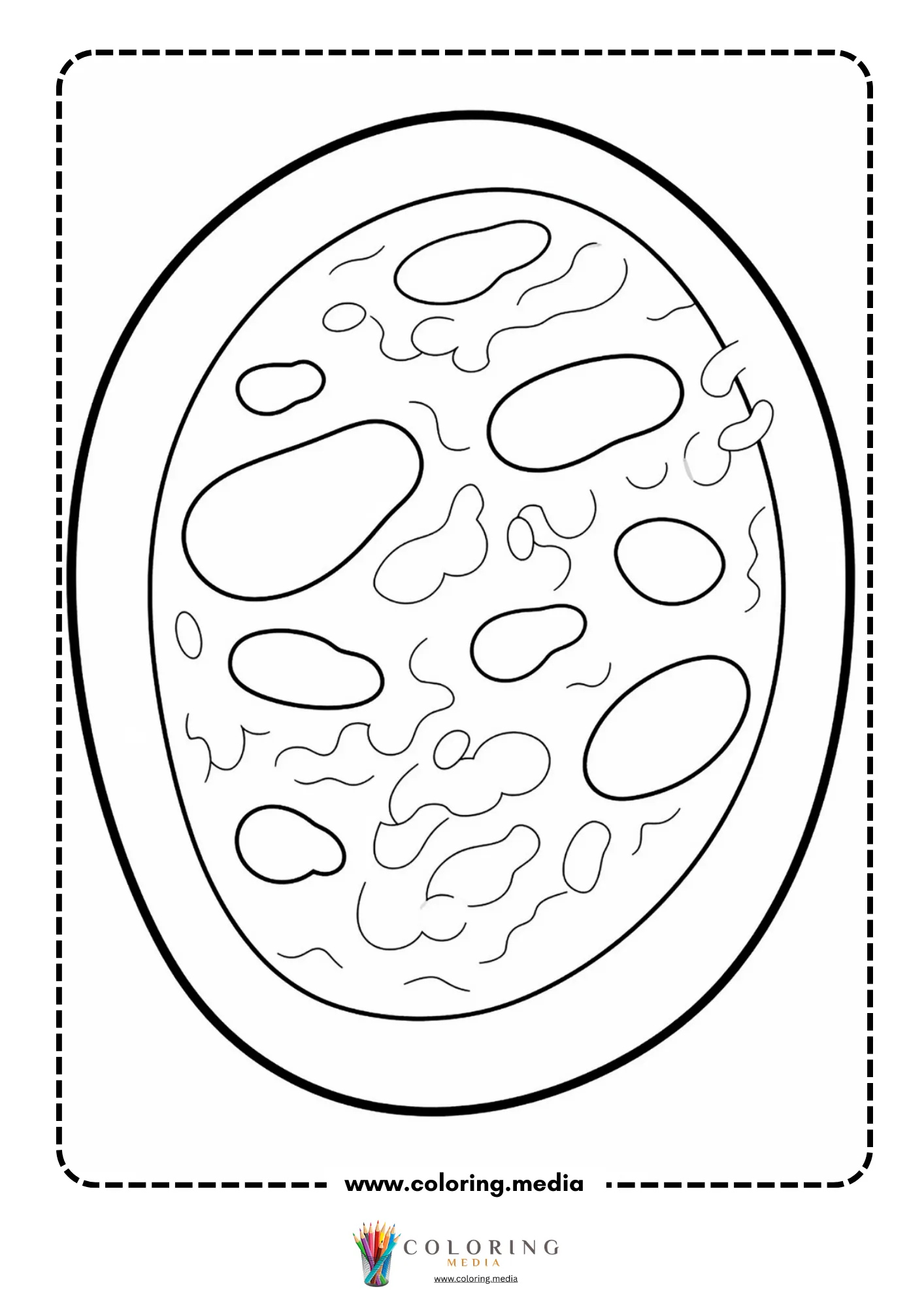 Cute virus and bacteria coloring page with friendly germ characters