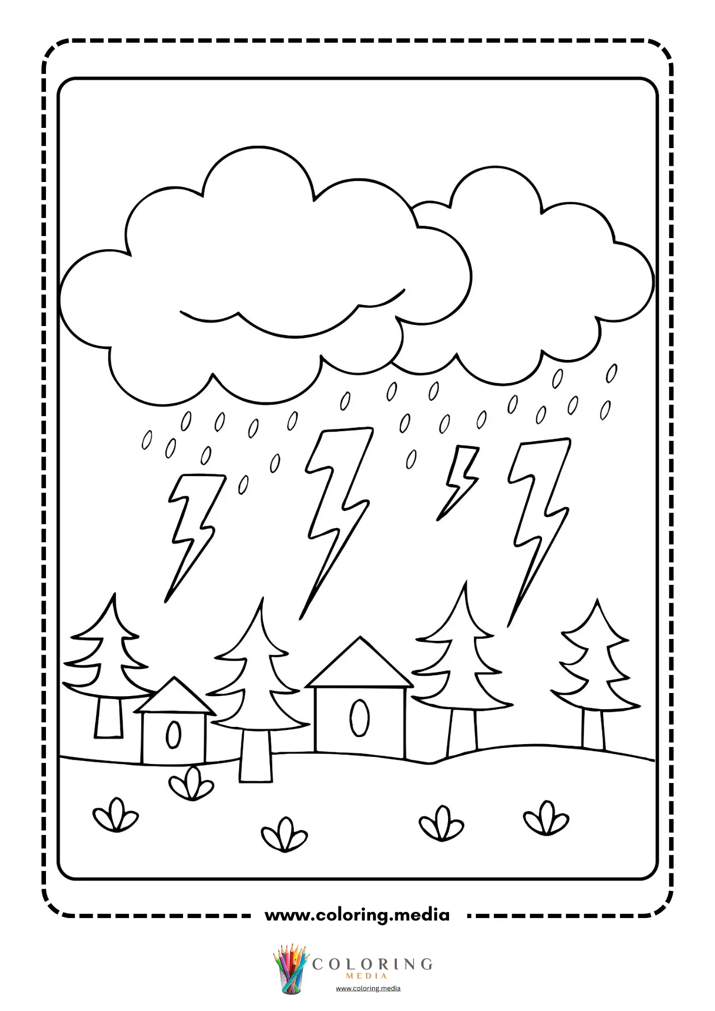 Thunderstorm over houses