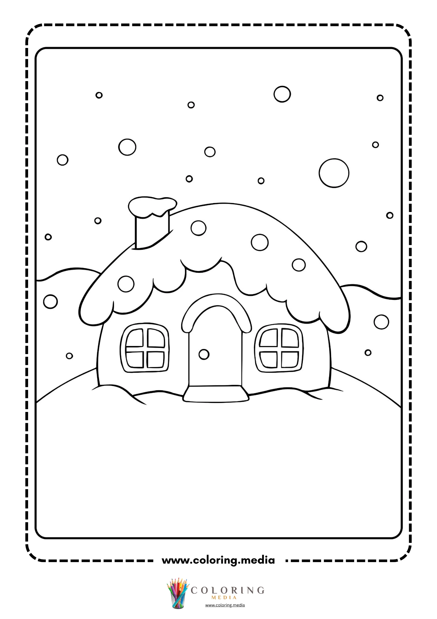 Snowy winter house
