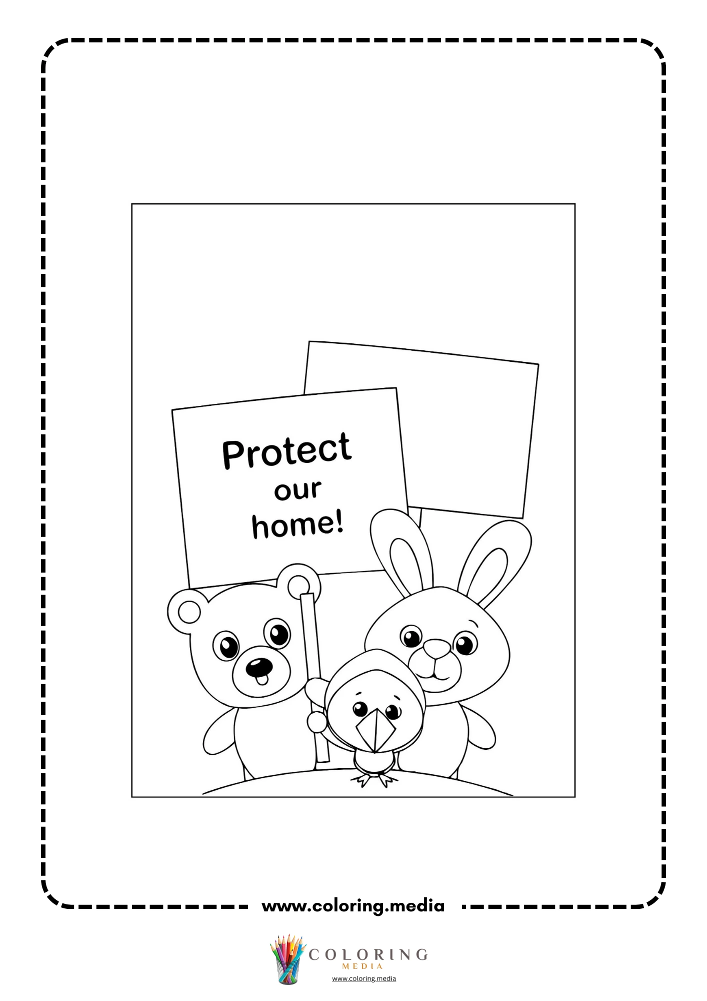 Global warming coloring page with Earth warming science theme