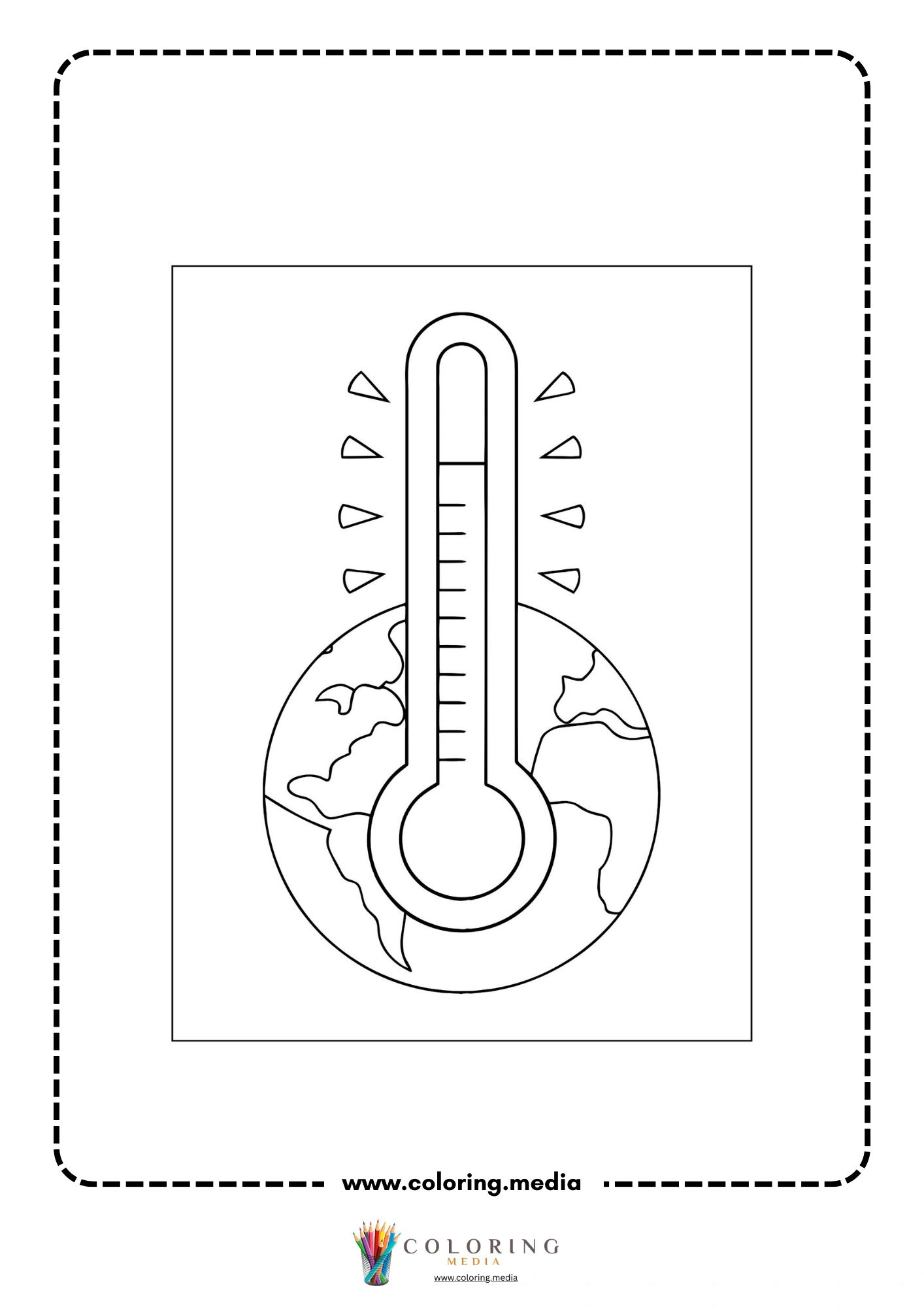 Global warming coloring page with greenhouse effect idea