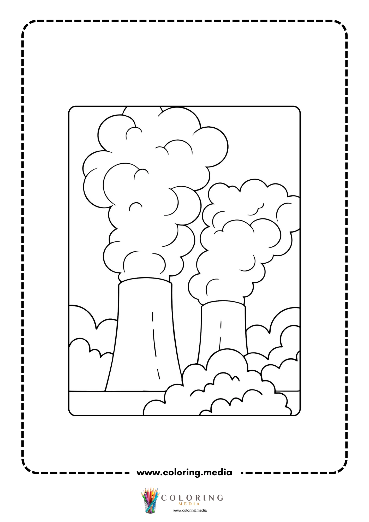 Greenhouse effects coloring page with warming planet illustration