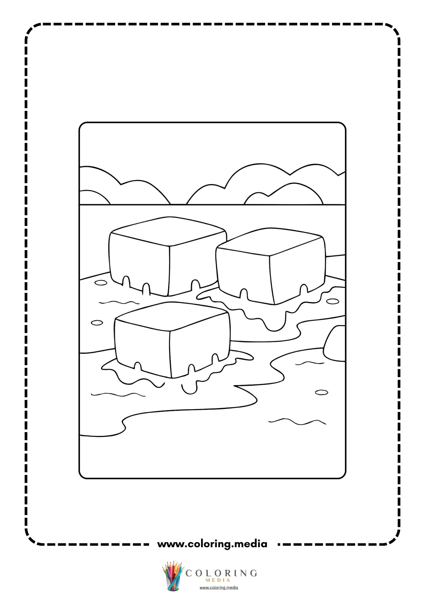Greenhouse effects coloring page with environmental science symbols