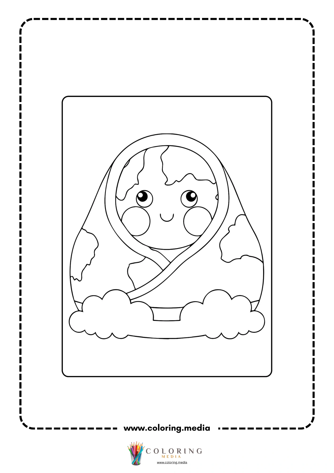 Greenhouse effects coloring page with greenhouse gas lesson scene