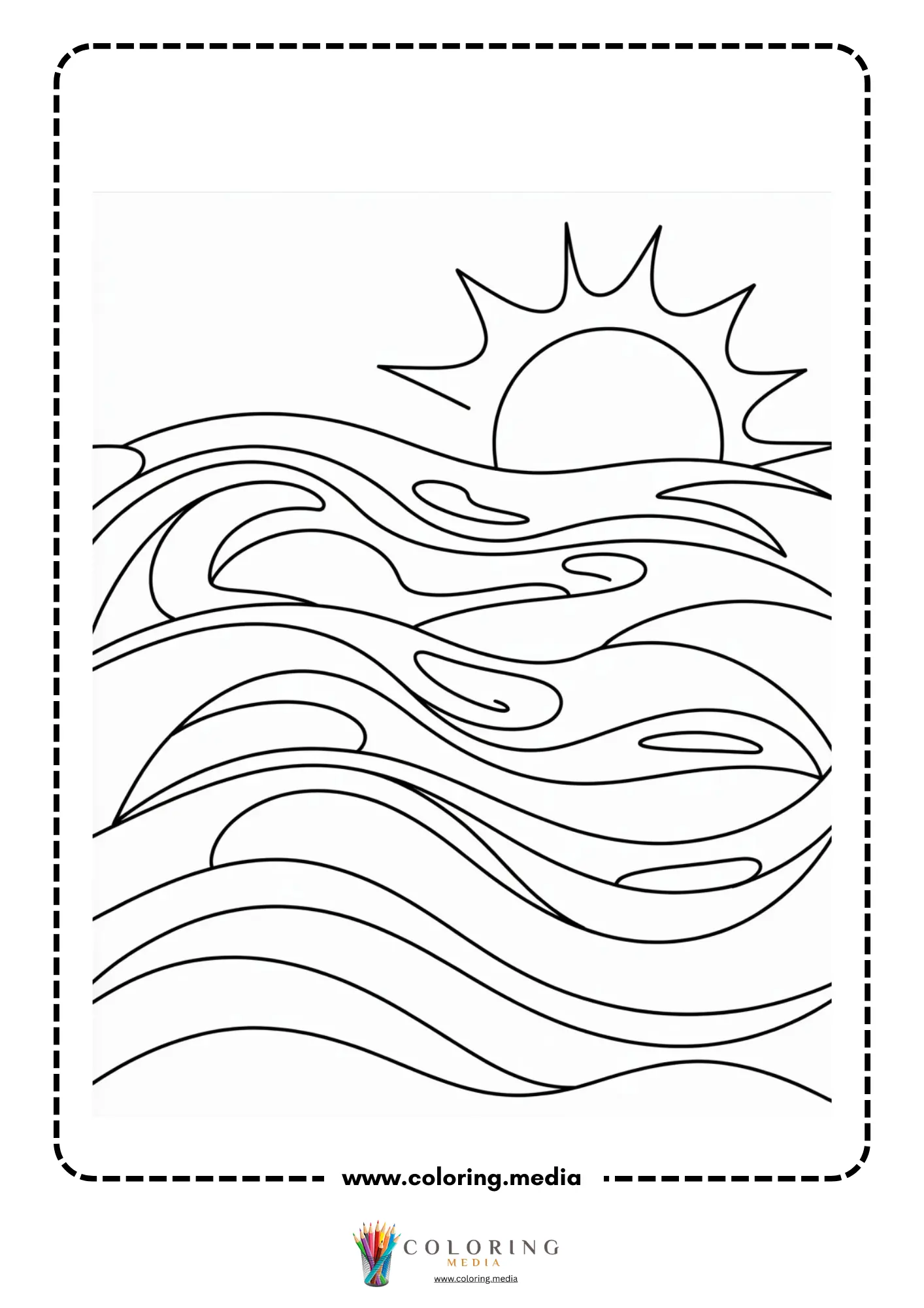 Ocean coloring page with peaceful underwater world