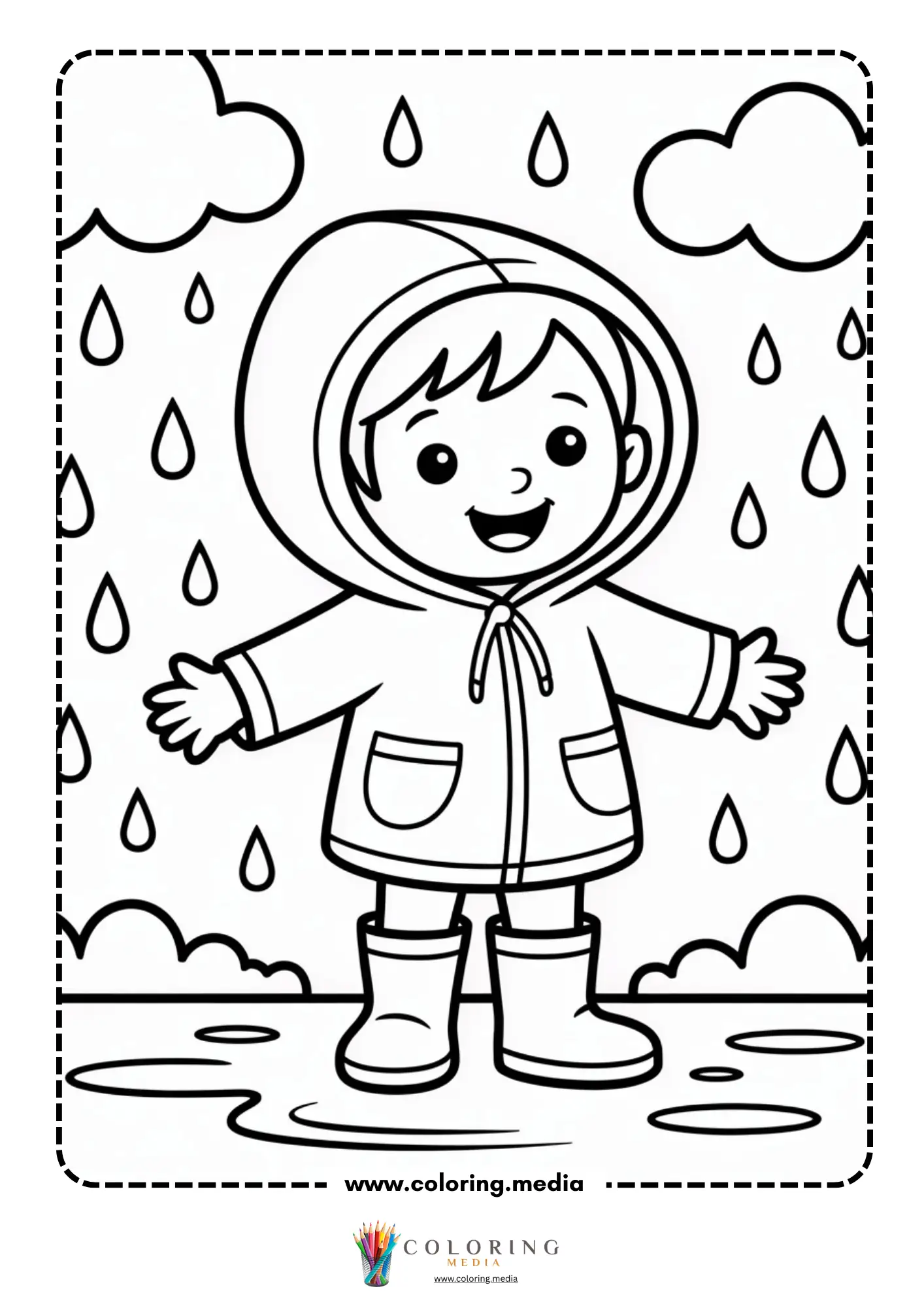 Smiling child in raincoat