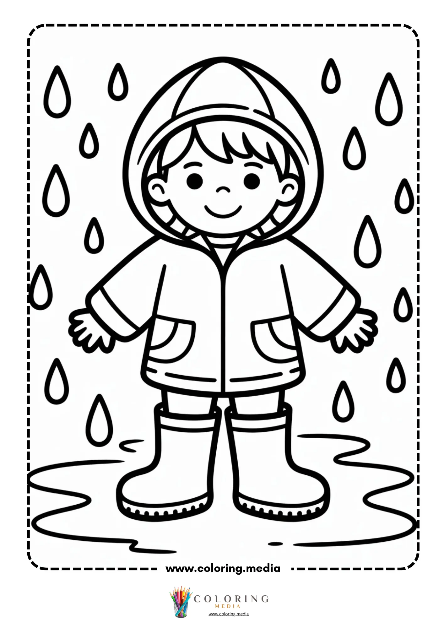 Child in raincoat and boots