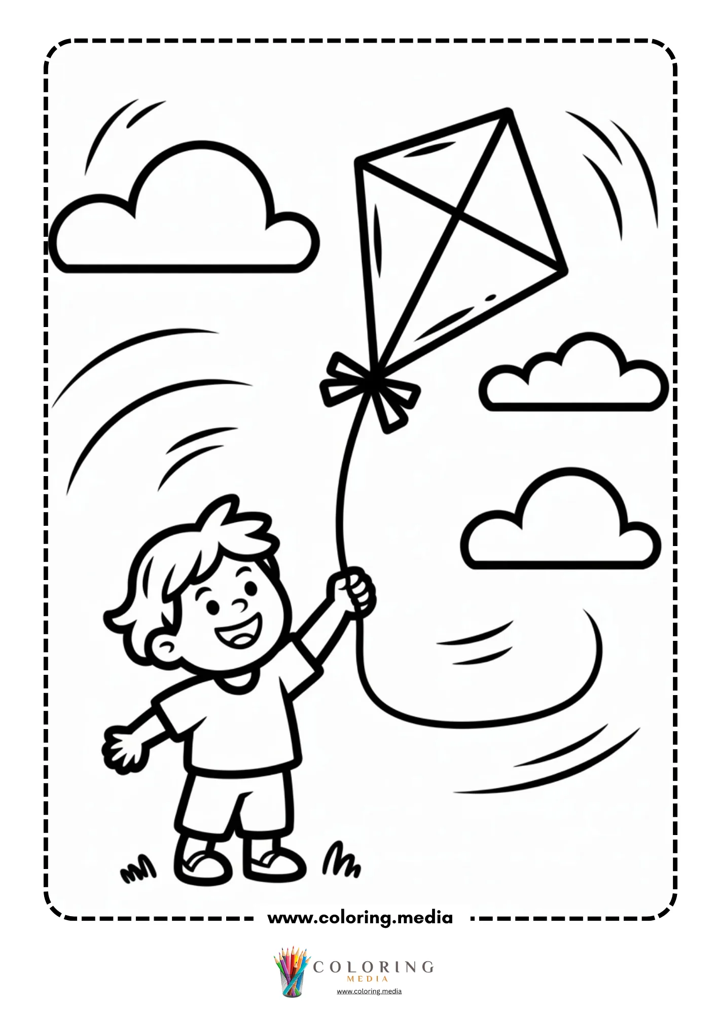 Kid flying kite
