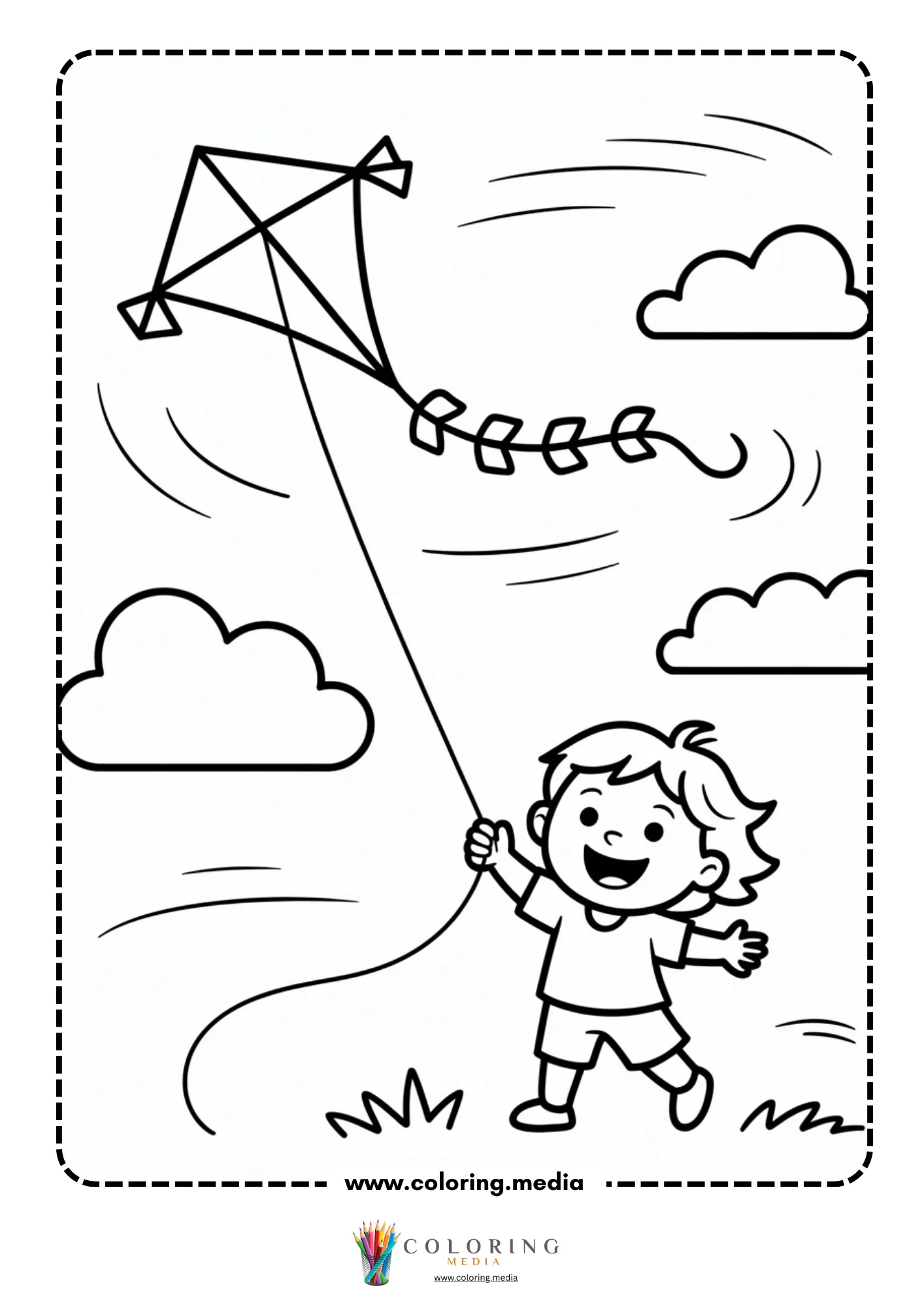 Kite in windy sky
