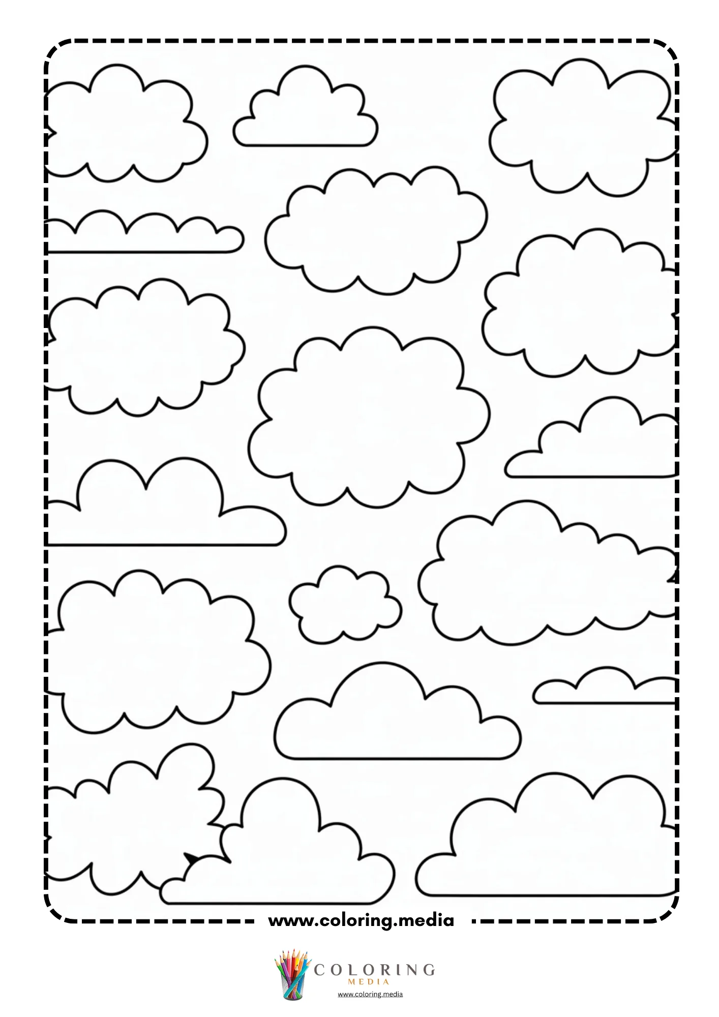 Cloud shapes outline