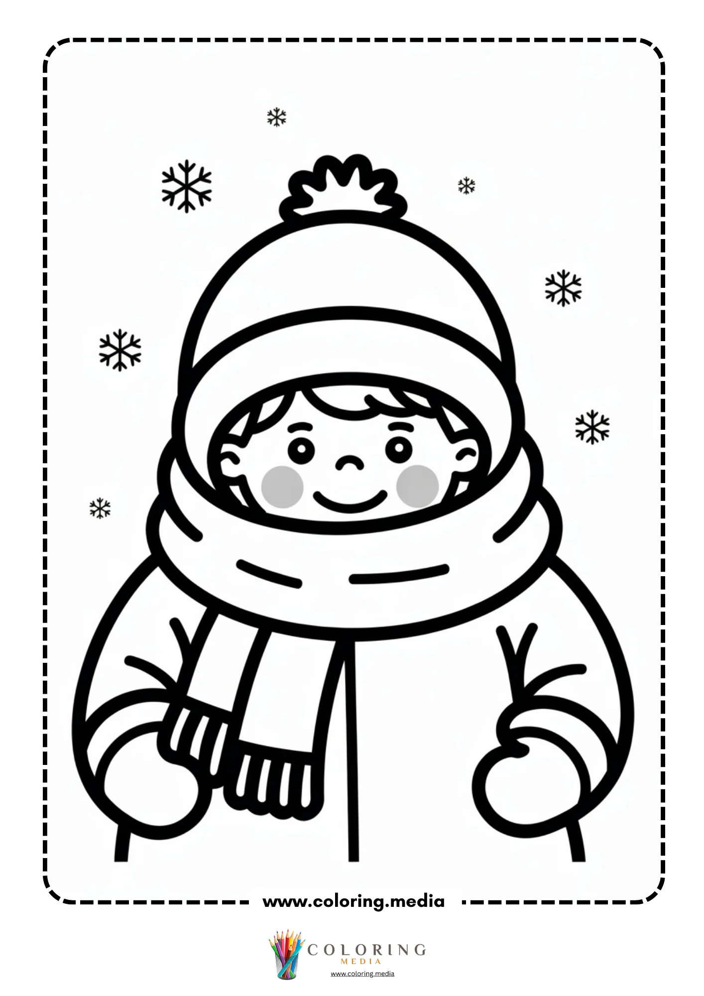 Child in scarf and mittens