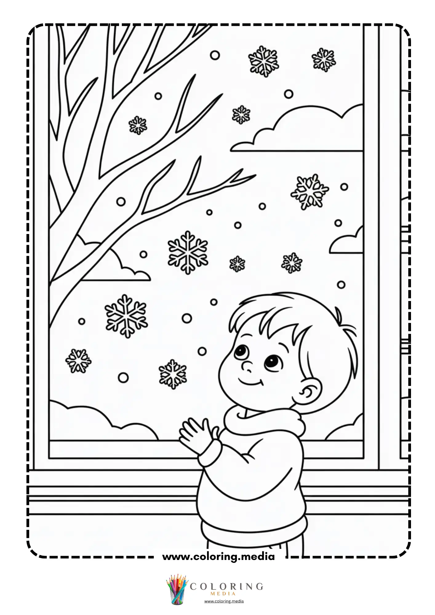 Child looking at snow