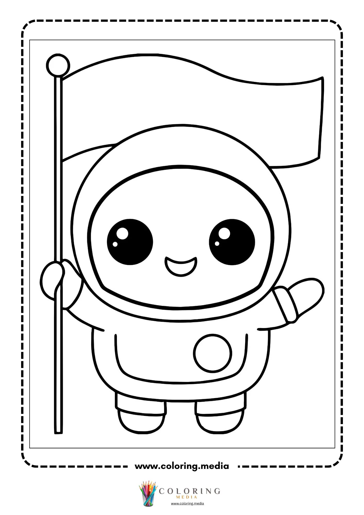 Outer space coloring page with satellite in orbit