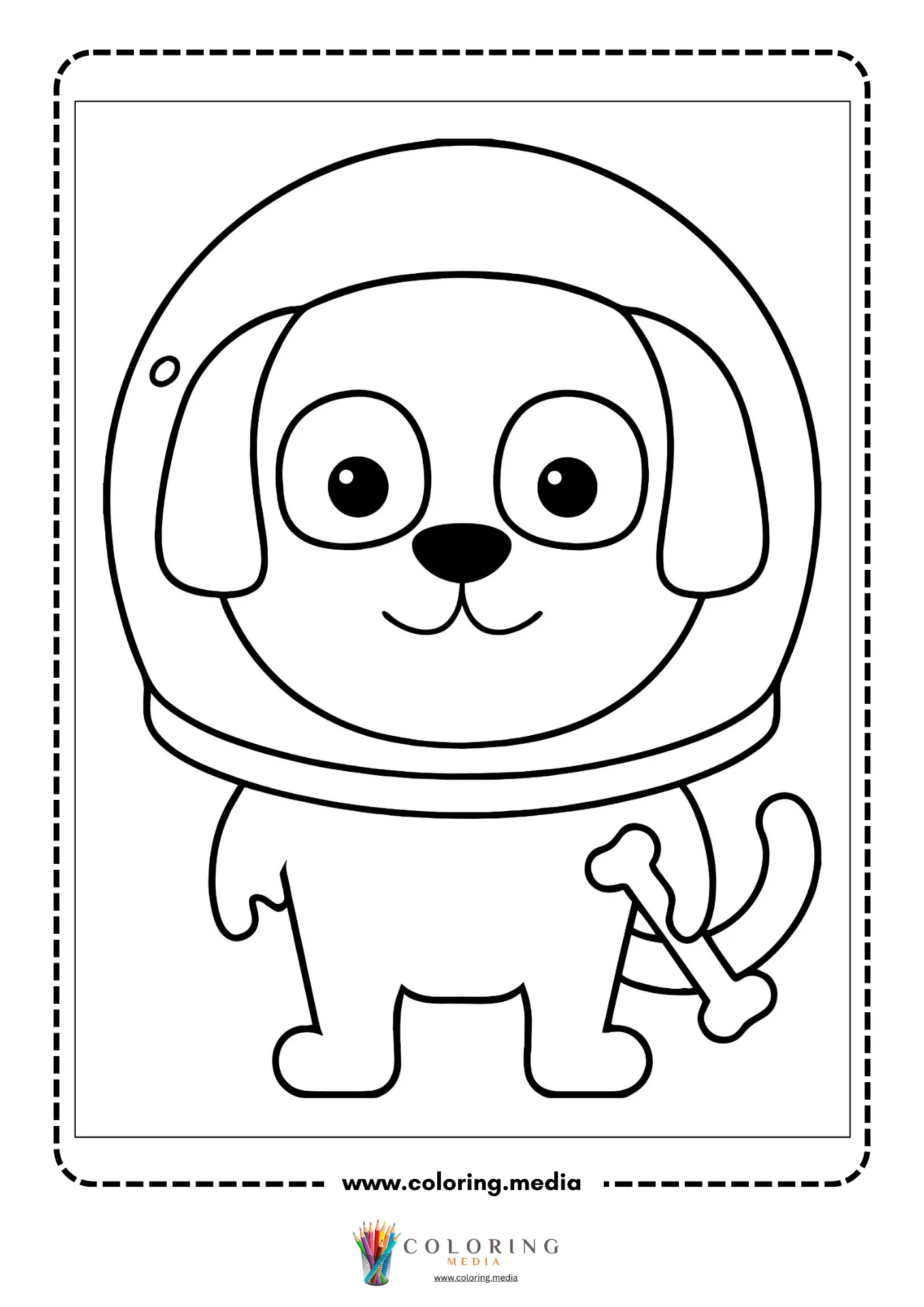 Outer space coloring page with moon stars and planets