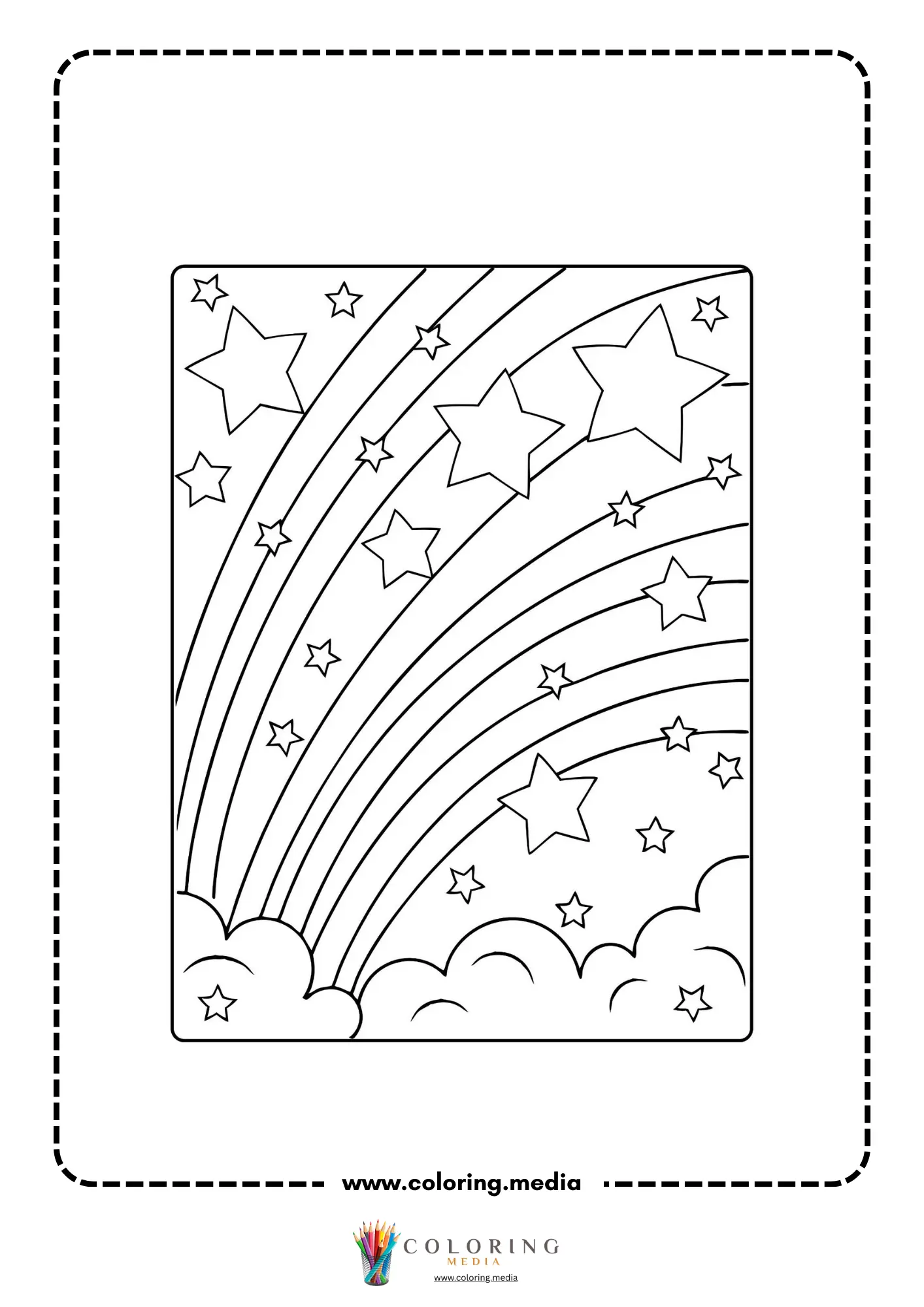 Solar system coloring page with planets in orbital paths