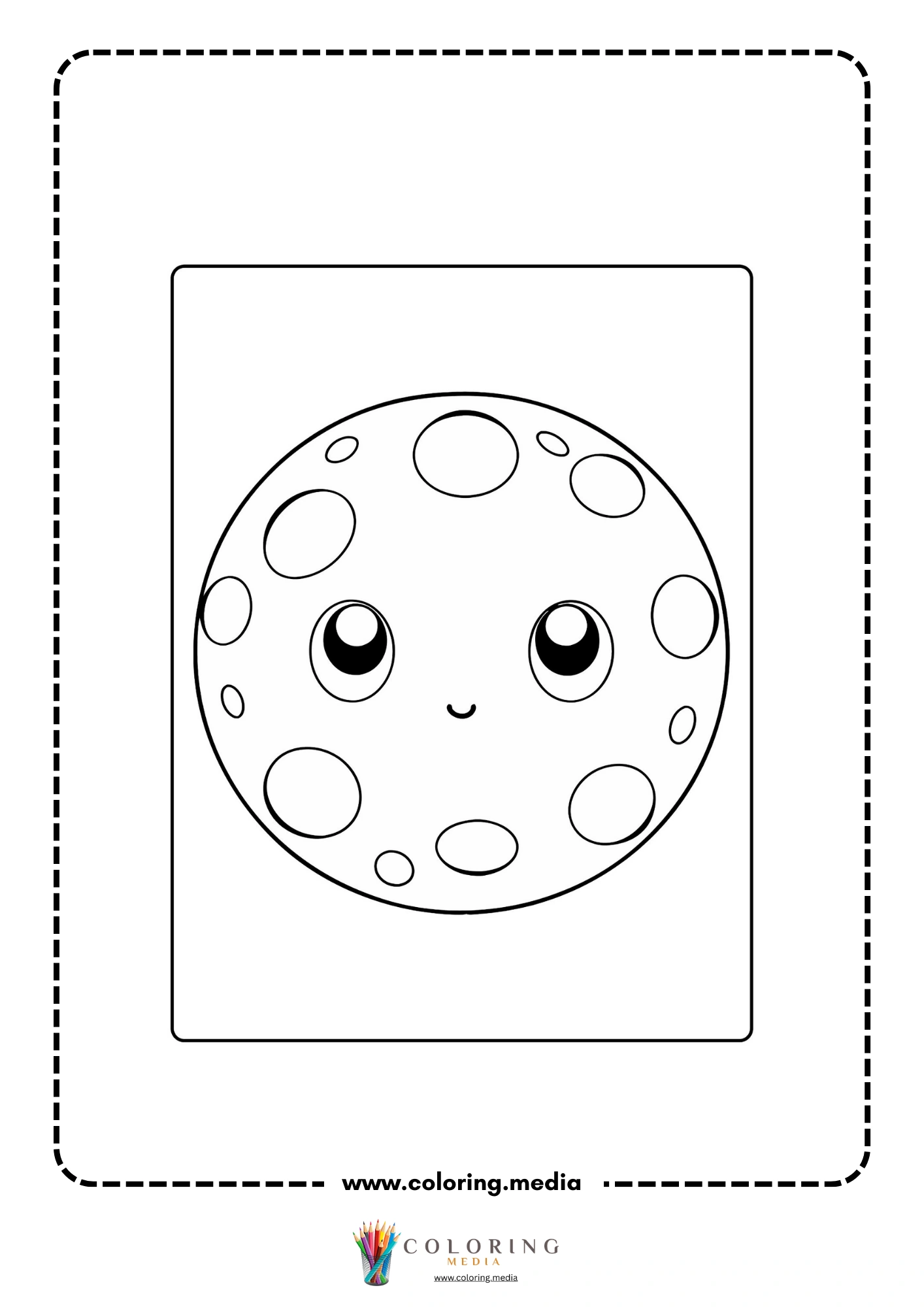 Solar system coloring page with large ringed planet