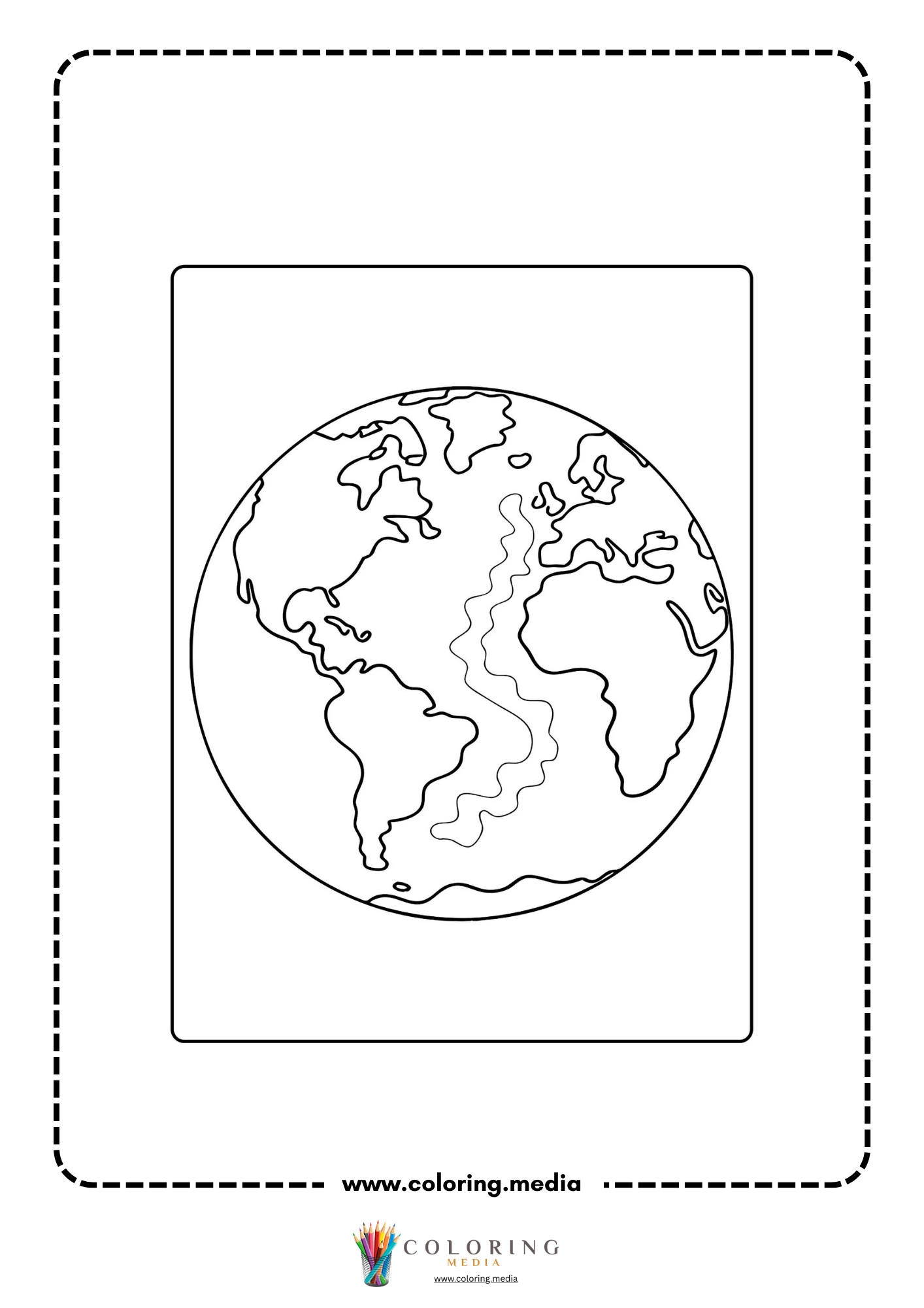 Solar system coloring page with space helmet and stars
