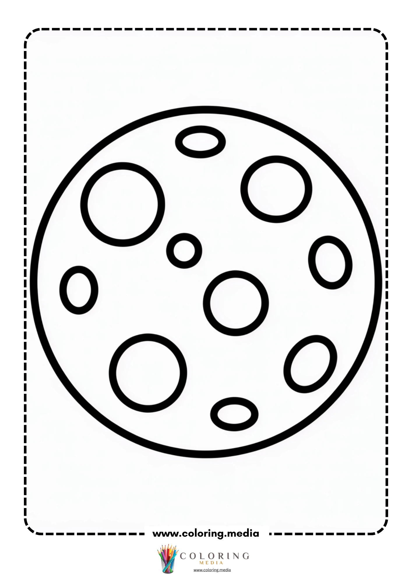 Solar system coloring page with simple planet collection