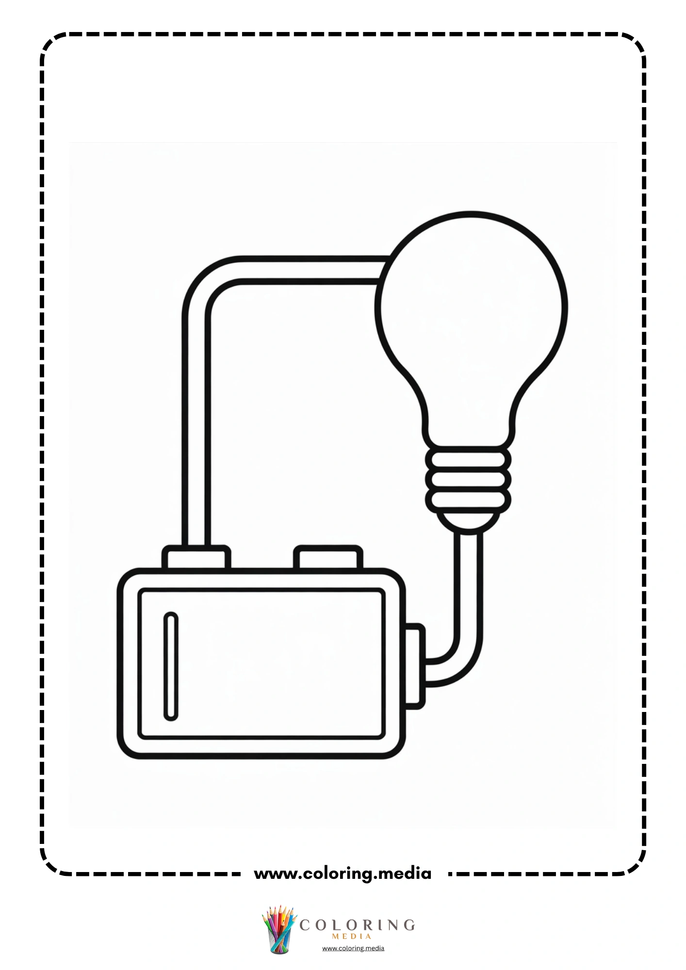 Circuit coloring page with electrical symbols and components