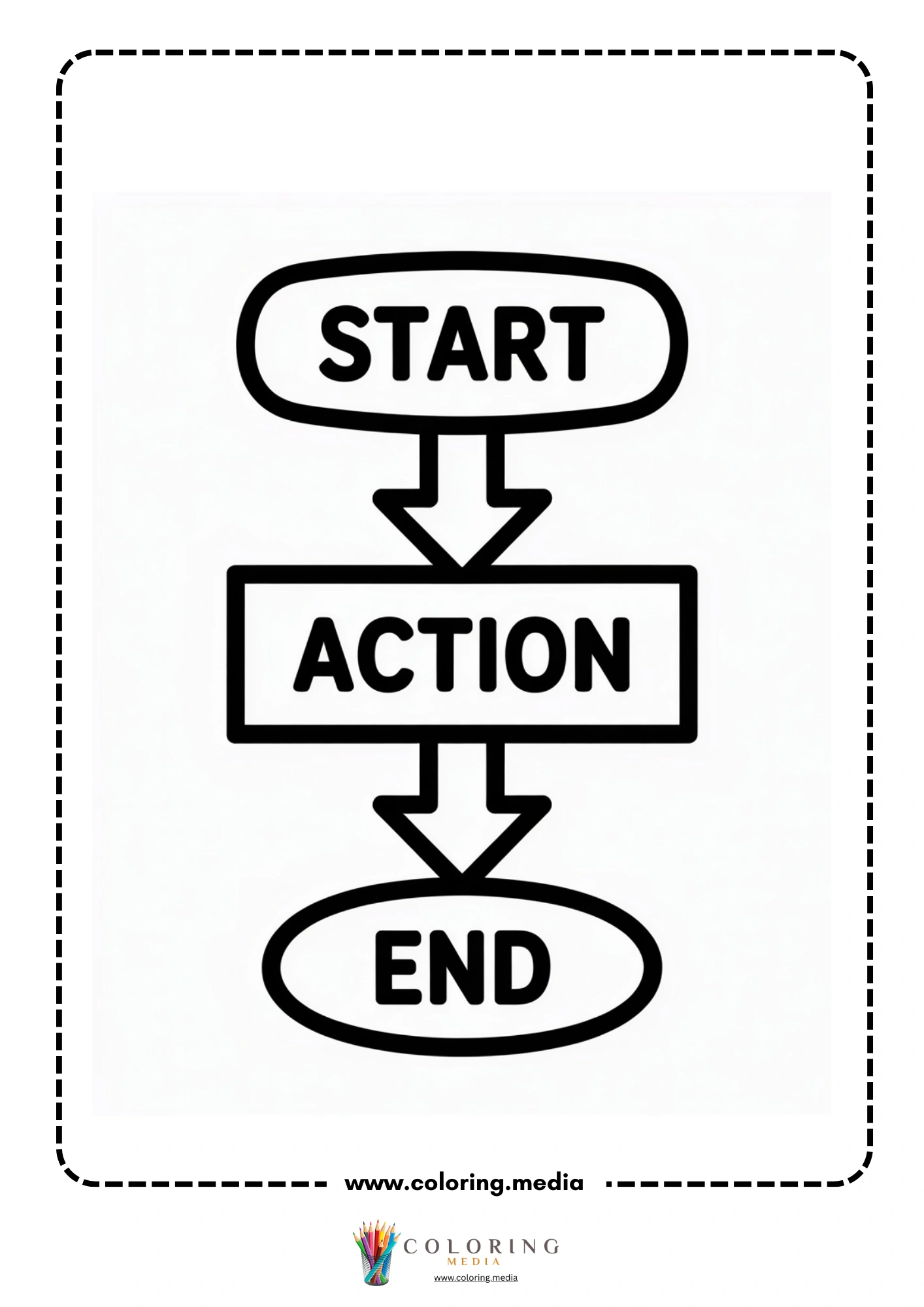 Coding coloring page with software window and command buttons