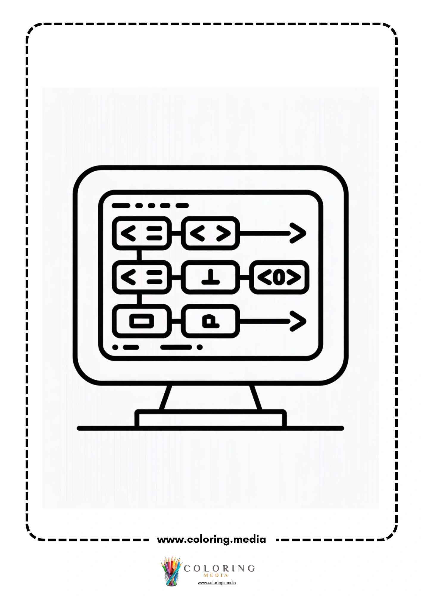 Coding coloring page with block coding interface