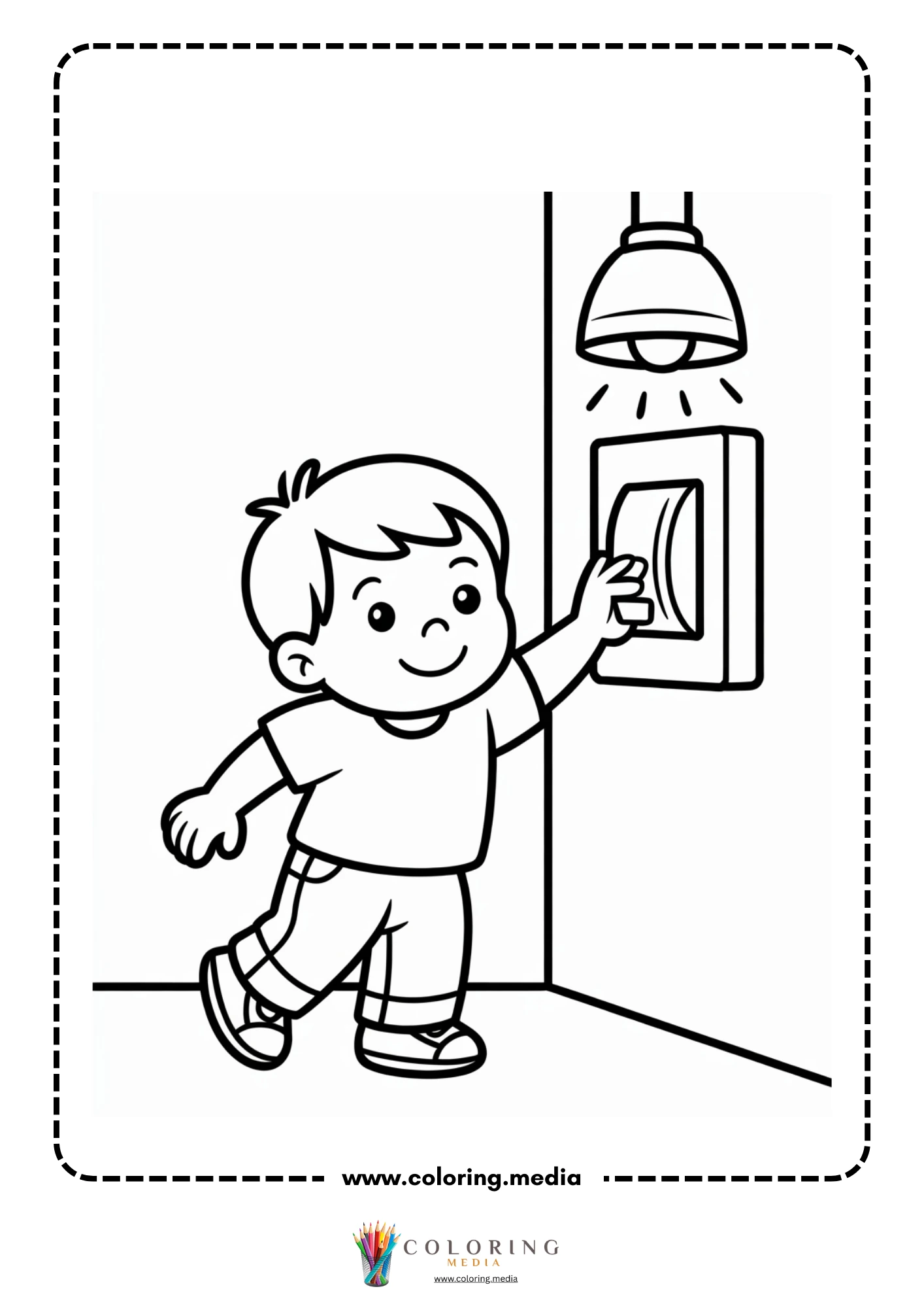 Electronic coloring page with basic electronics symbols