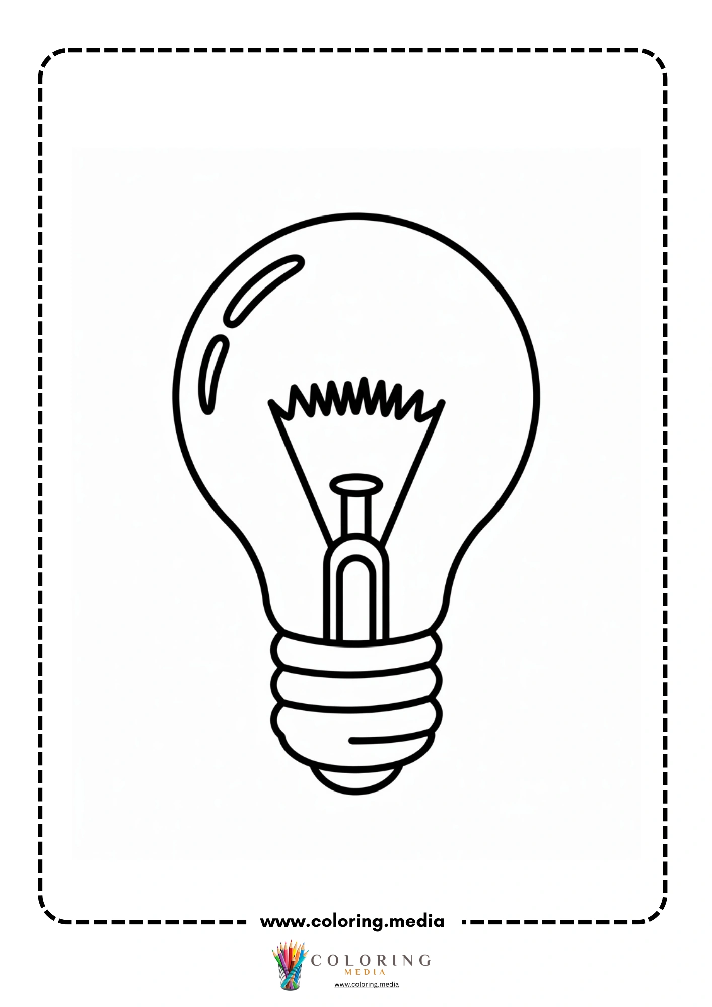 Electronic coloring page with battery pack and bulb