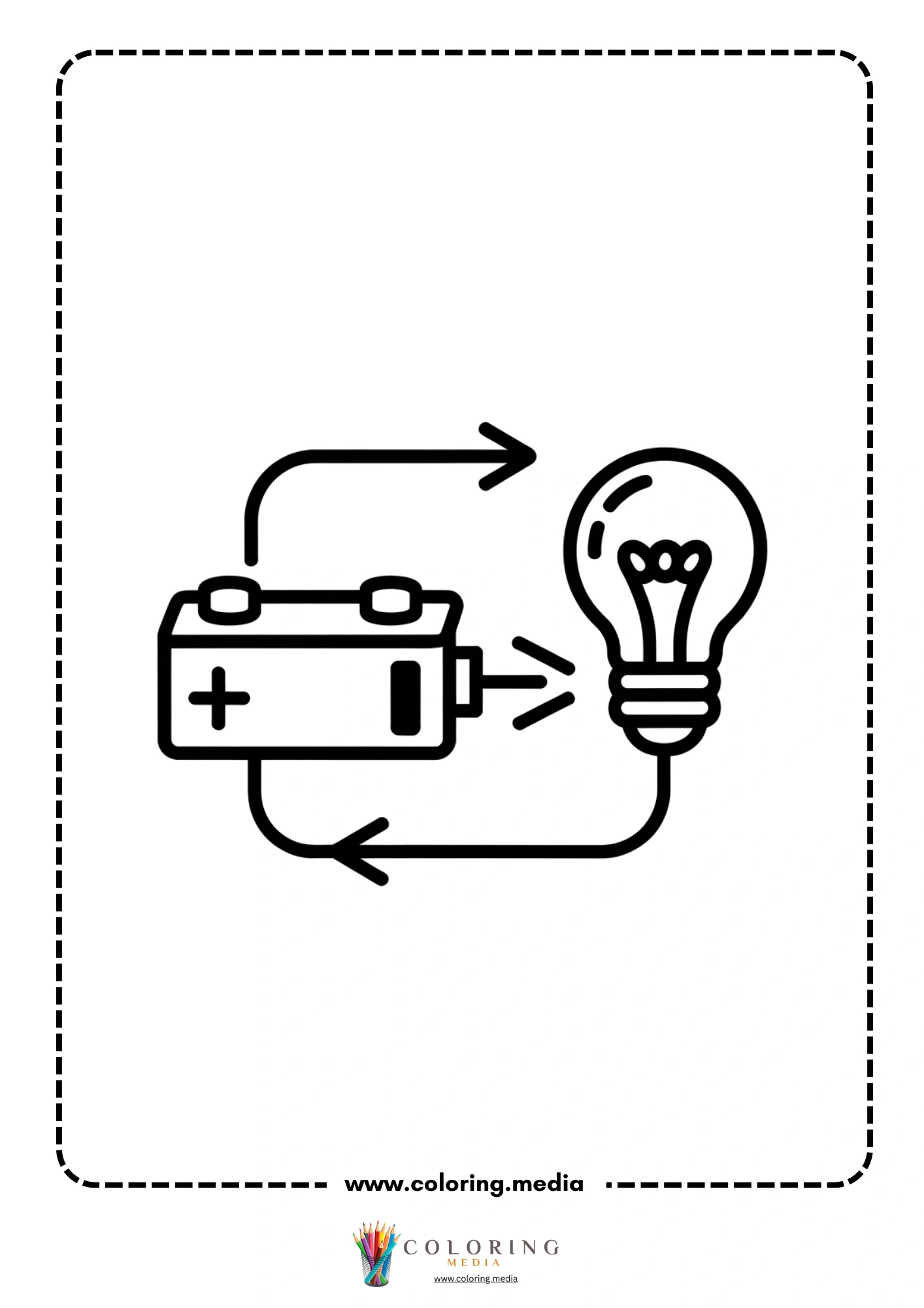 Electronic coloring page with simple power symbol design
