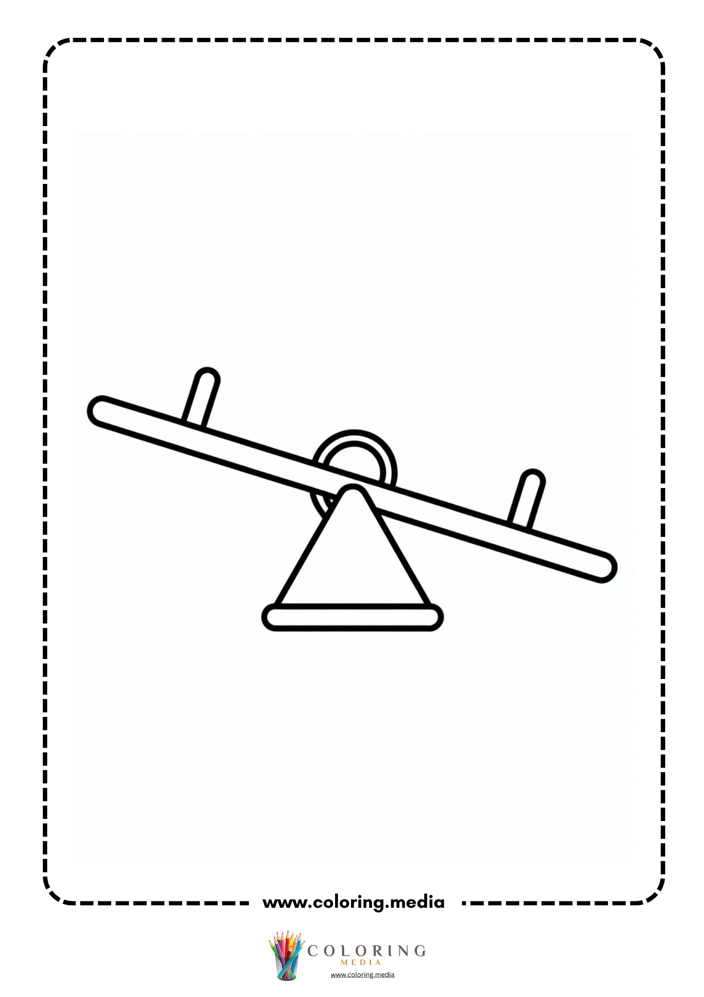 Levers coloring page with lever arm and pivot point